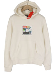 DIESEL S-Ginn-Hood vyriškas džemperis su gobtuvu M, smėlio spalvos, su kengūros dirželiais, rekomenduojama kaina – 175 € 