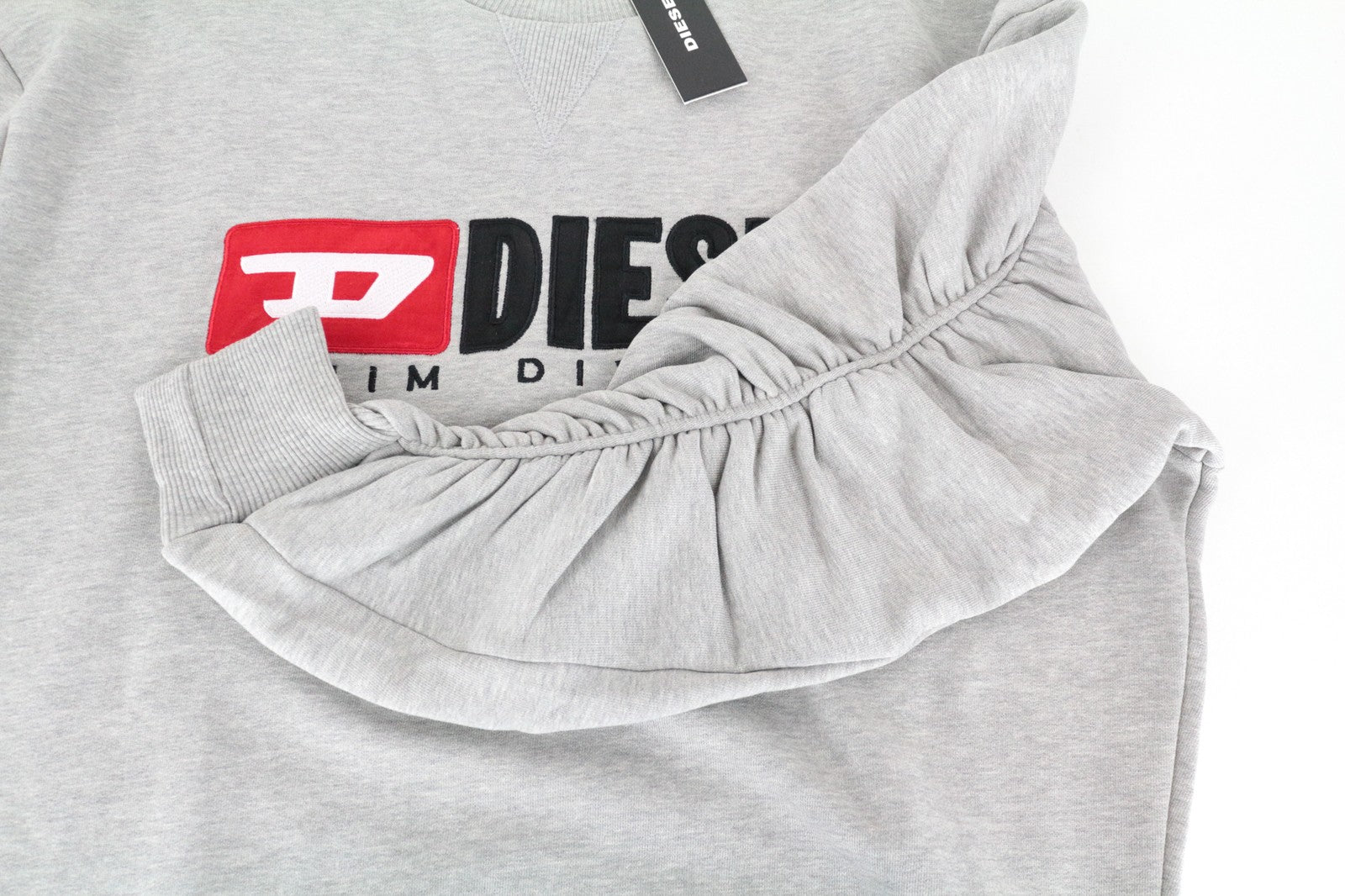 DIESEL F-Arap Felpa moteriškas XS dydžio džemperis su raukiniais ir logotipu. 