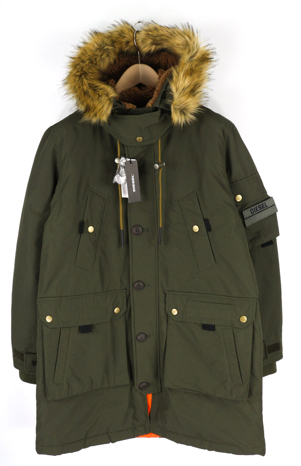 DIESEL W-Colby vyriška striukė S, žalia, su pašiltintu gobtuvu ir kišenėmis, RRP 395 € 