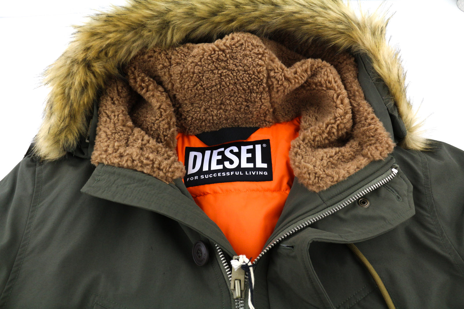 DIESEL W-Colby vyriška striukė S, žalia, su pašiltintu gobtuvu ir kišenėmis, RRP 395 € 