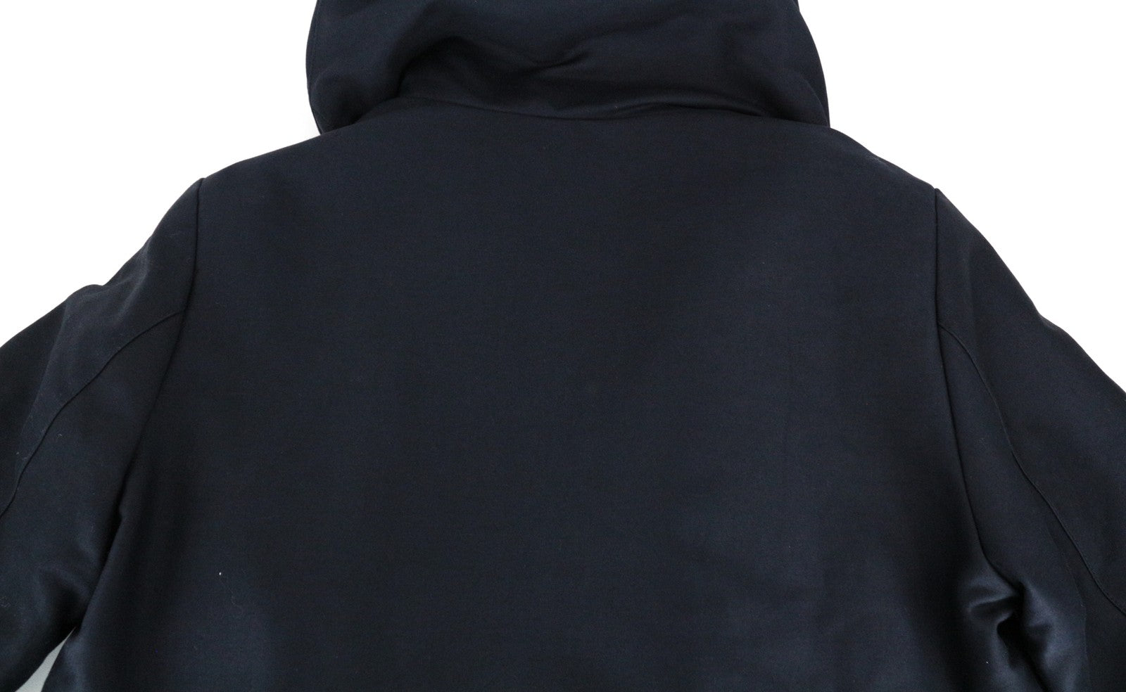 SANDRO S vyriška striukė su tamsiai mėlyna spalva, klasikinė, su gobtuvu, dirbtinio kailio denio parka, grynos medvilnės 