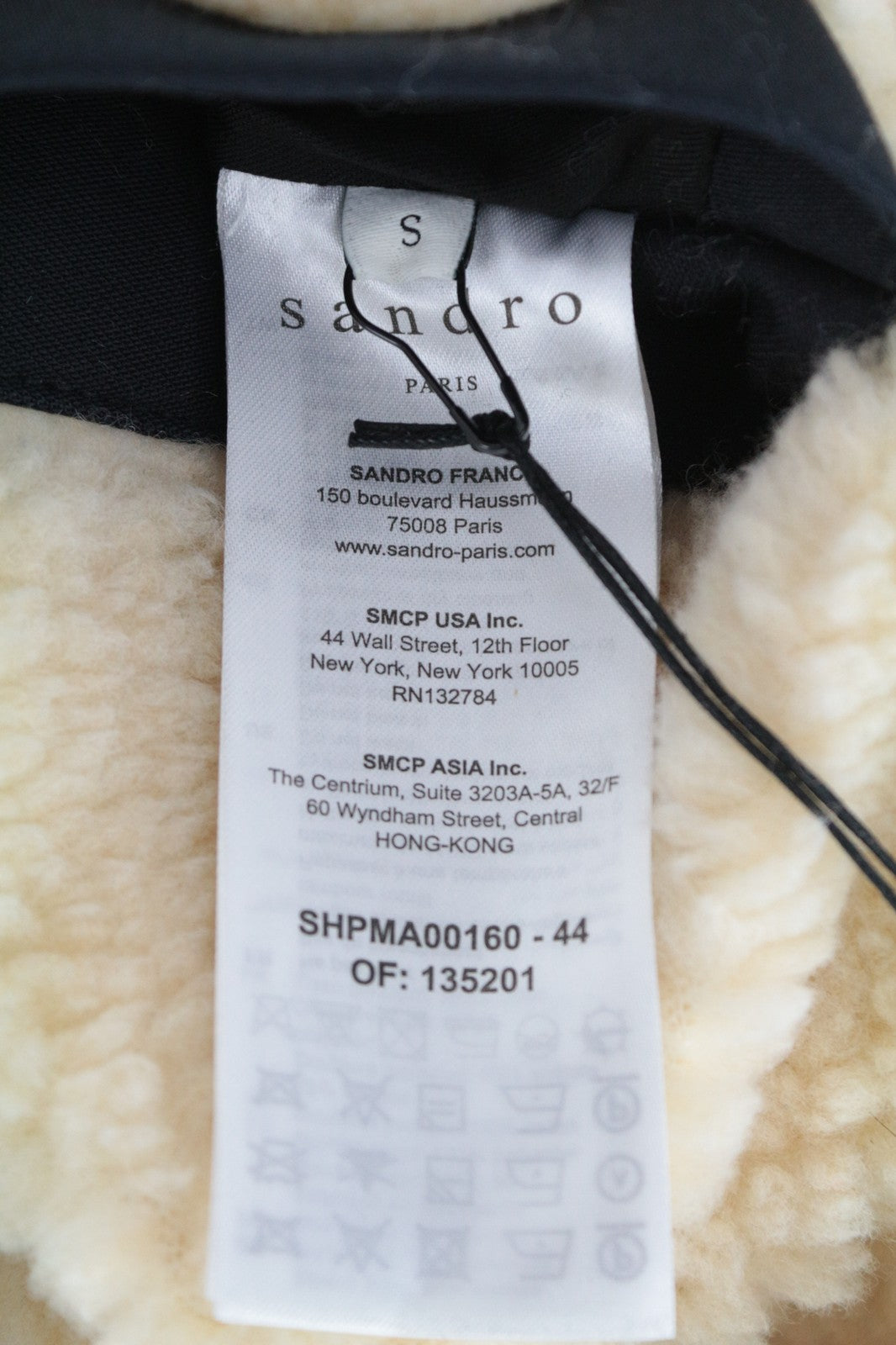 SANDRO S vyriška striukė su tamsiai mėlyna spalva, klasikinė, su gobtuvu, dirbtinio kailio denio parka, grynos medvilnės 