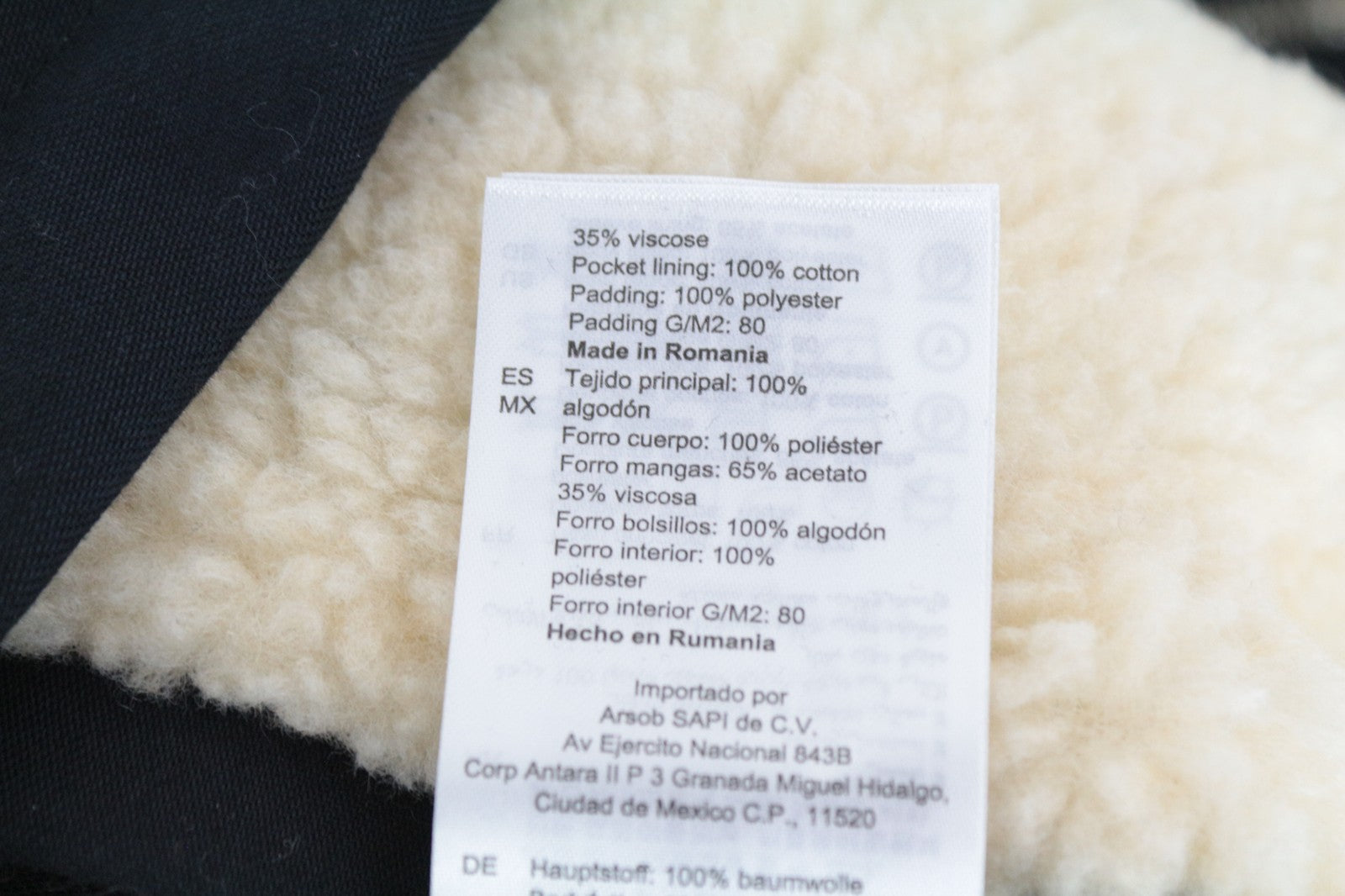 SANDRO S vyriška striukė su tamsiai mėlyna spalva, klasikinė, su gobtuvu, dirbtinio kailio denio parka, grynos medvilnės 