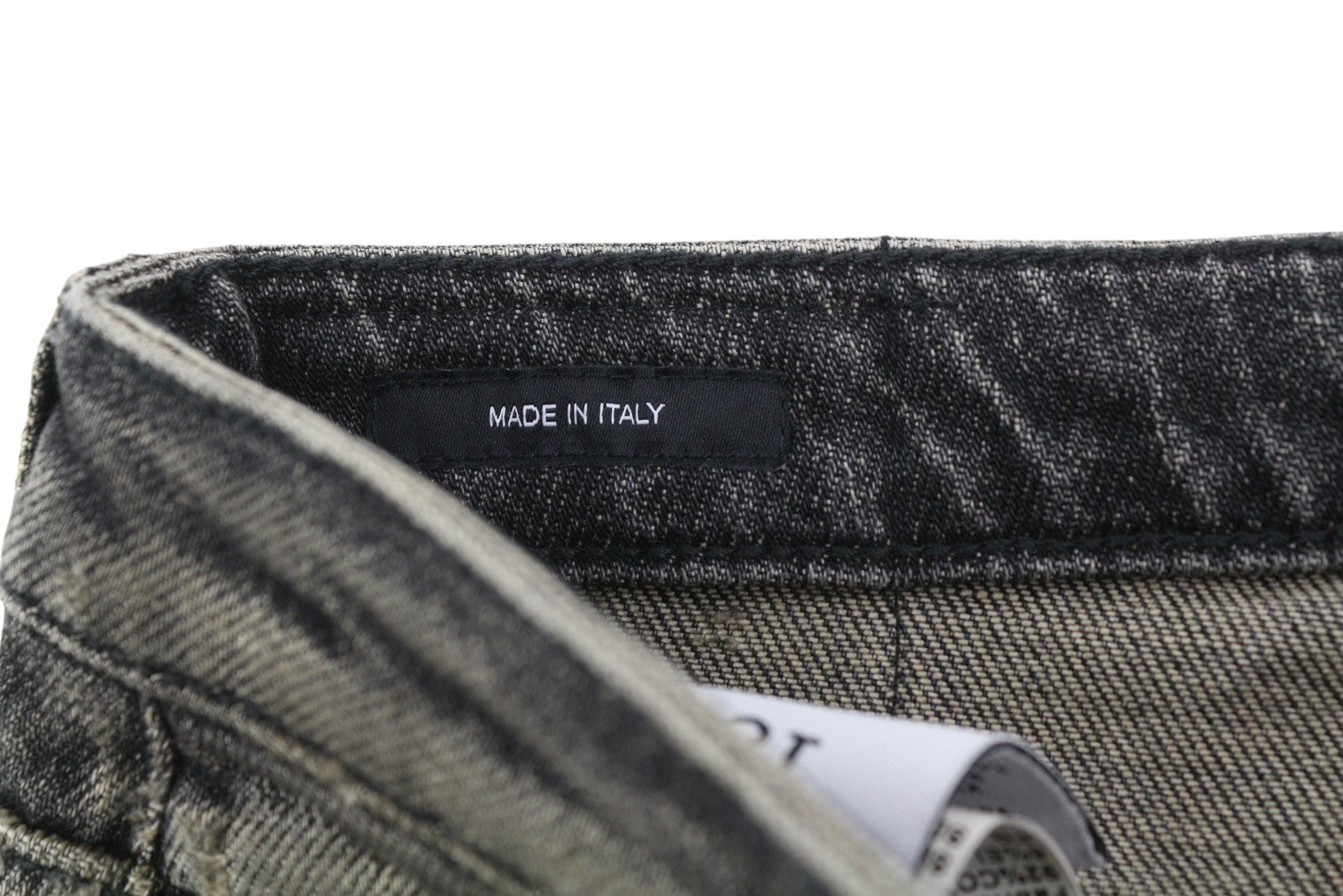 R13 Tobi Slim Women Jeans 27 Washed Distress Zip Straight Abbey Black RRP€645