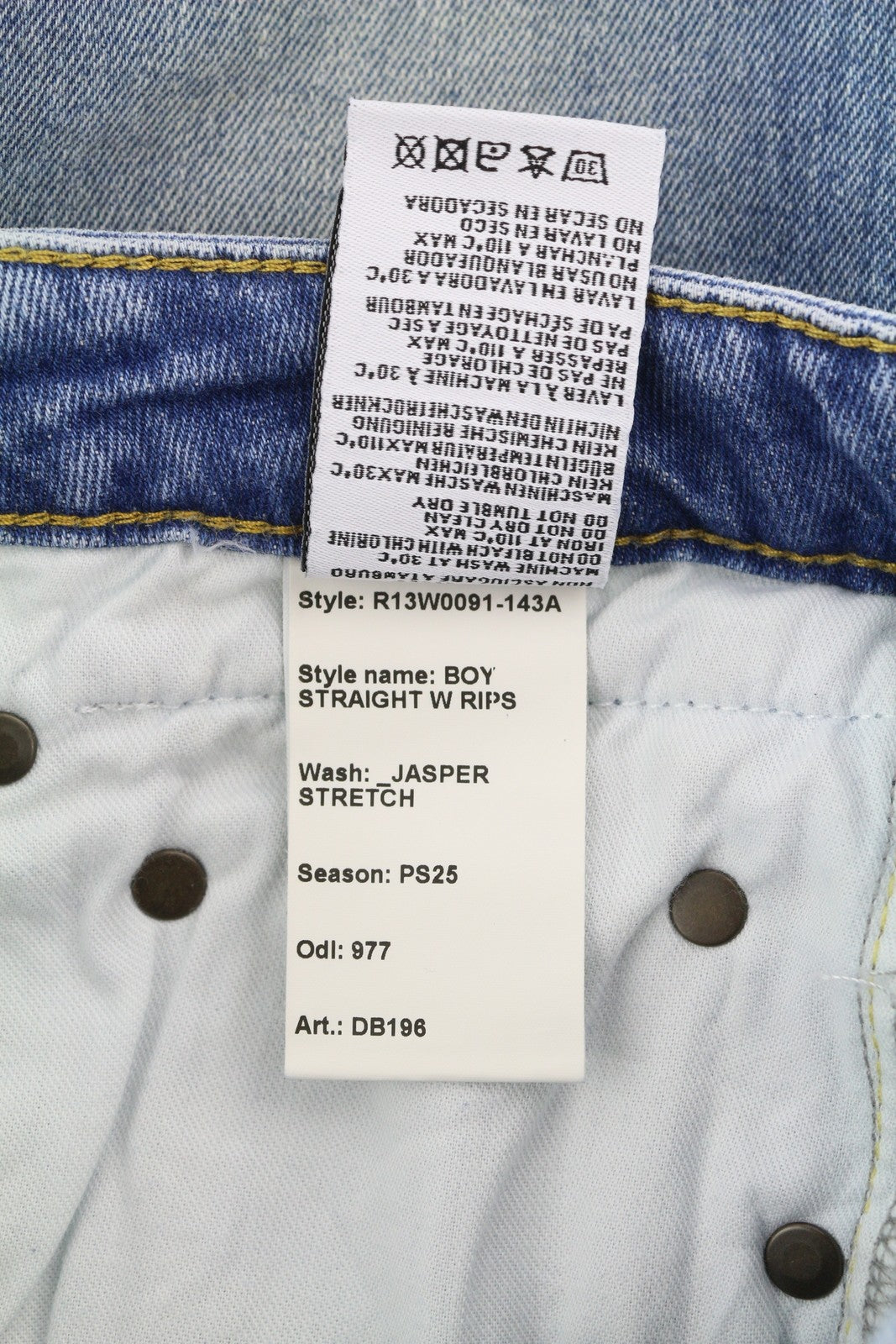 R13 berniukiški tiesūs moteriški džinsai, 25, Jasper, tamprūs, iki kulkšnių, su dilimu, RRP 595 € 