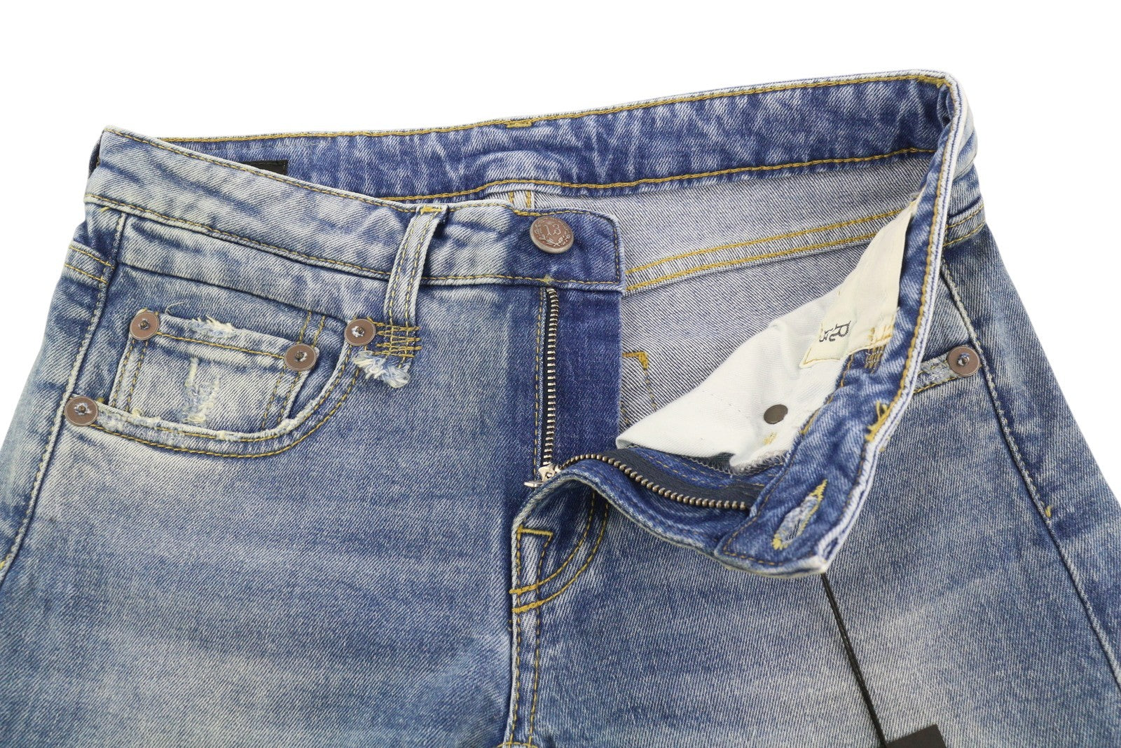 R13 berniukiški tiesūs moteriški džinsai, 25, Jasper, tamprūs, iki kulkšnių, su dilimu, RRP 595 € 