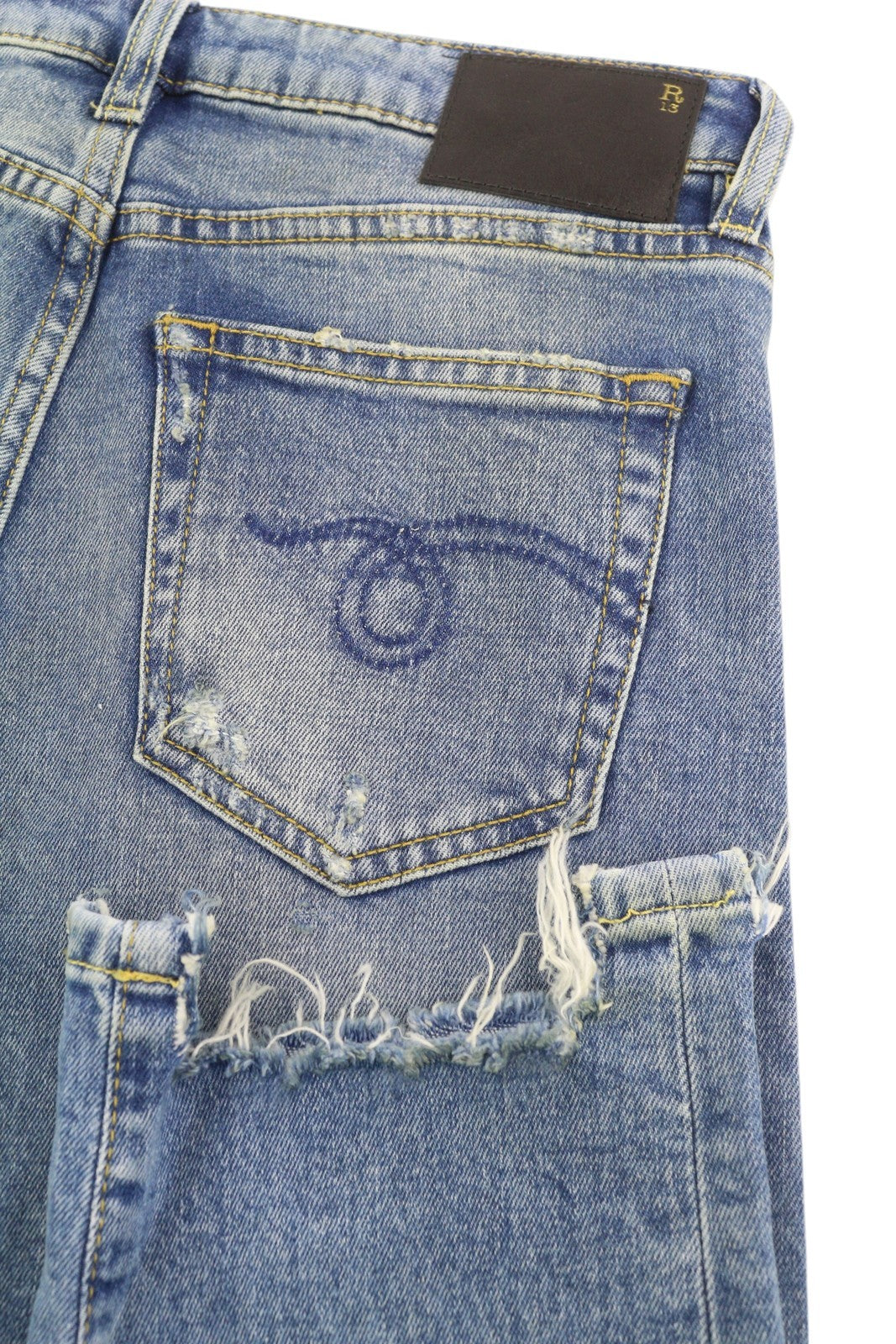 R13 berniukiški tiesūs moteriški džinsai, 25, Jasper, tamprūs, iki kulkšnių, su dilimu, RRP 595 € 