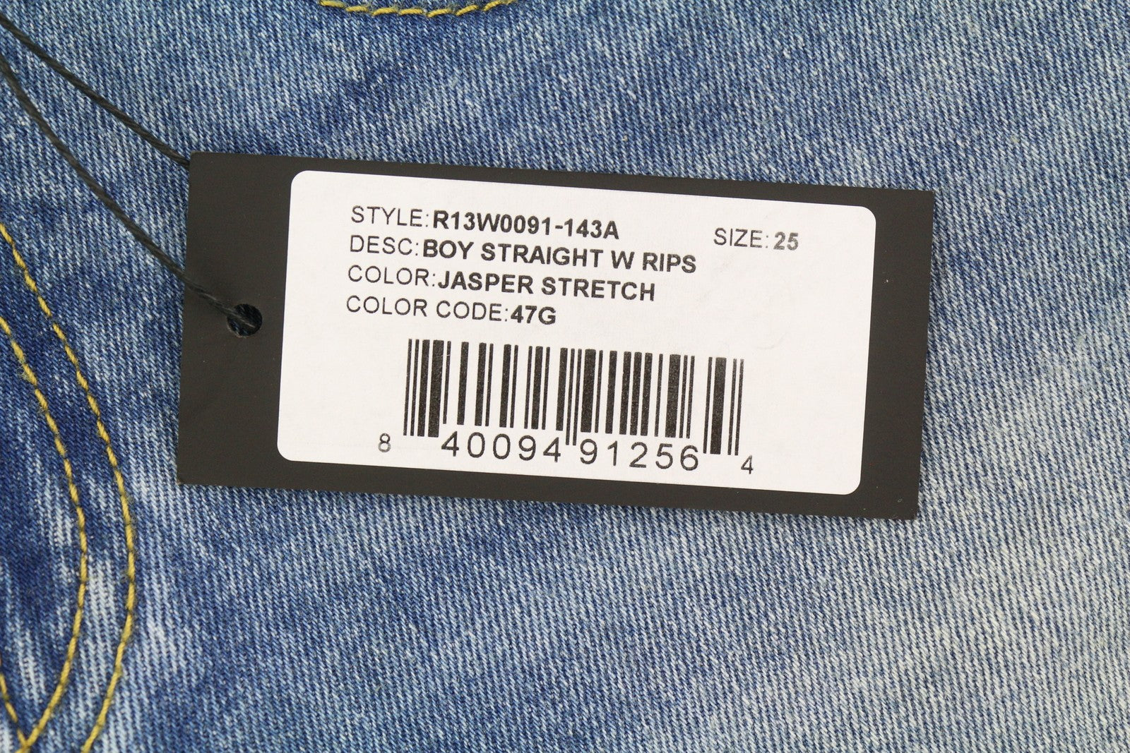 R13 berniukiški tiesūs moteriški džinsai, 25, Jasper, tamprūs, iki kulkšnių, su dilimu, RRP 595 € 