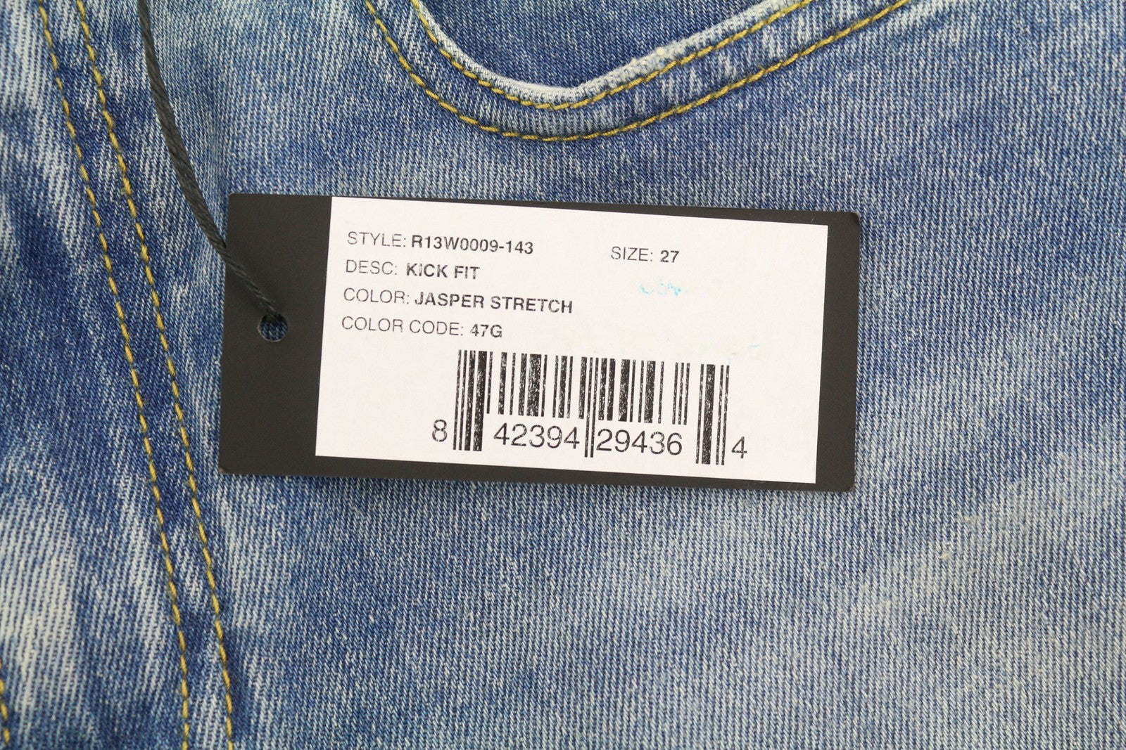 R13 Kick Women Jeans 27 Bootcut  Ankle Length Jasper Stretchy Washed RRP€695