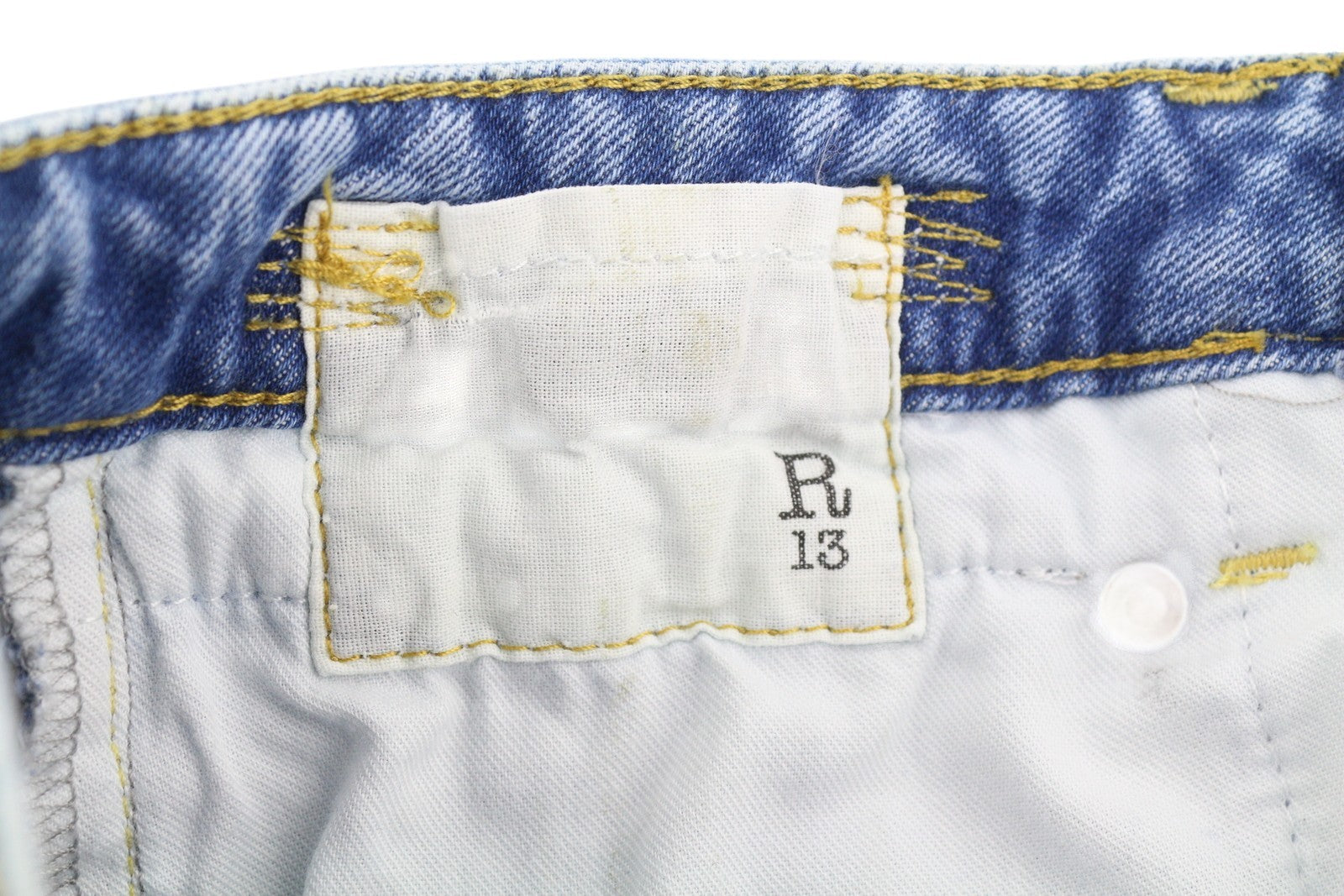 R13 berniukiški tiesūs moteriški džinsai, 25 „Jasper“, tamprūs, iki kulkšnių, skalbti, RRP 595 € 
