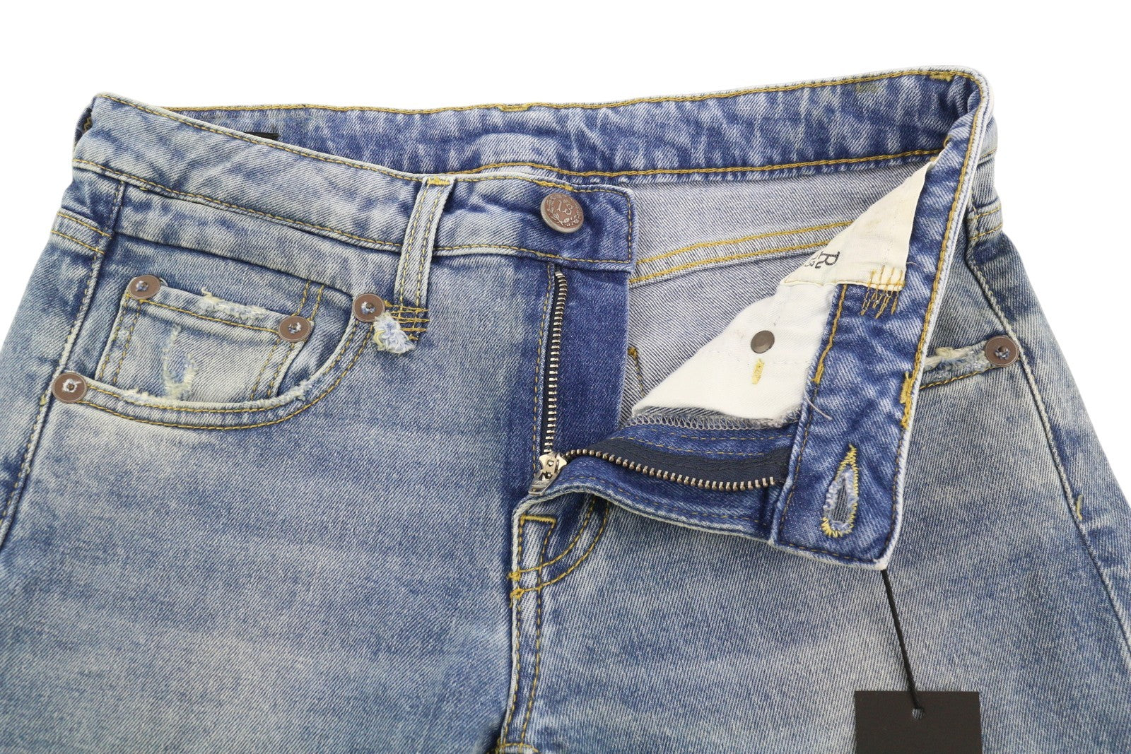 R13 berniukiški tiesūs moteriški džinsai, 25 „Jasper“, tamprūs, iki kulkšnių, skalbti, RRP 595 € 