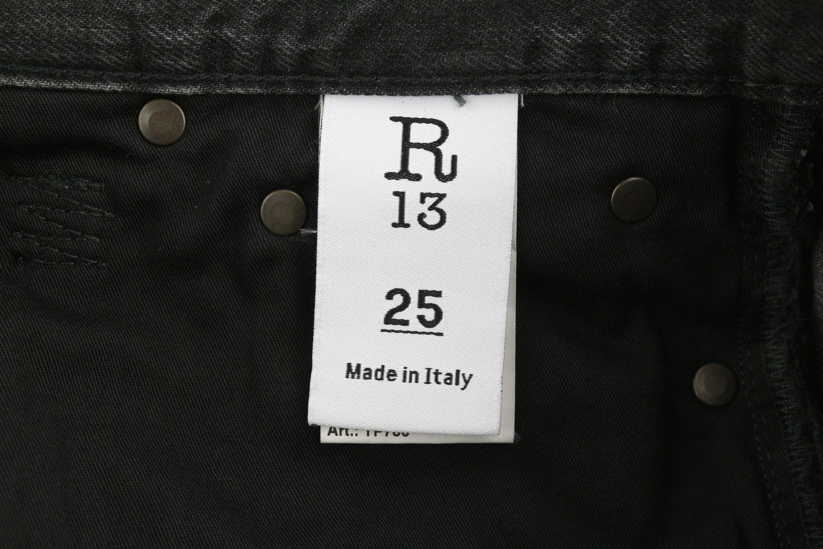 R13 trumpi plačių klešnių moteriški džinsai, 25 Wilson juodi, iki kulkšnių, RRP 695 € 