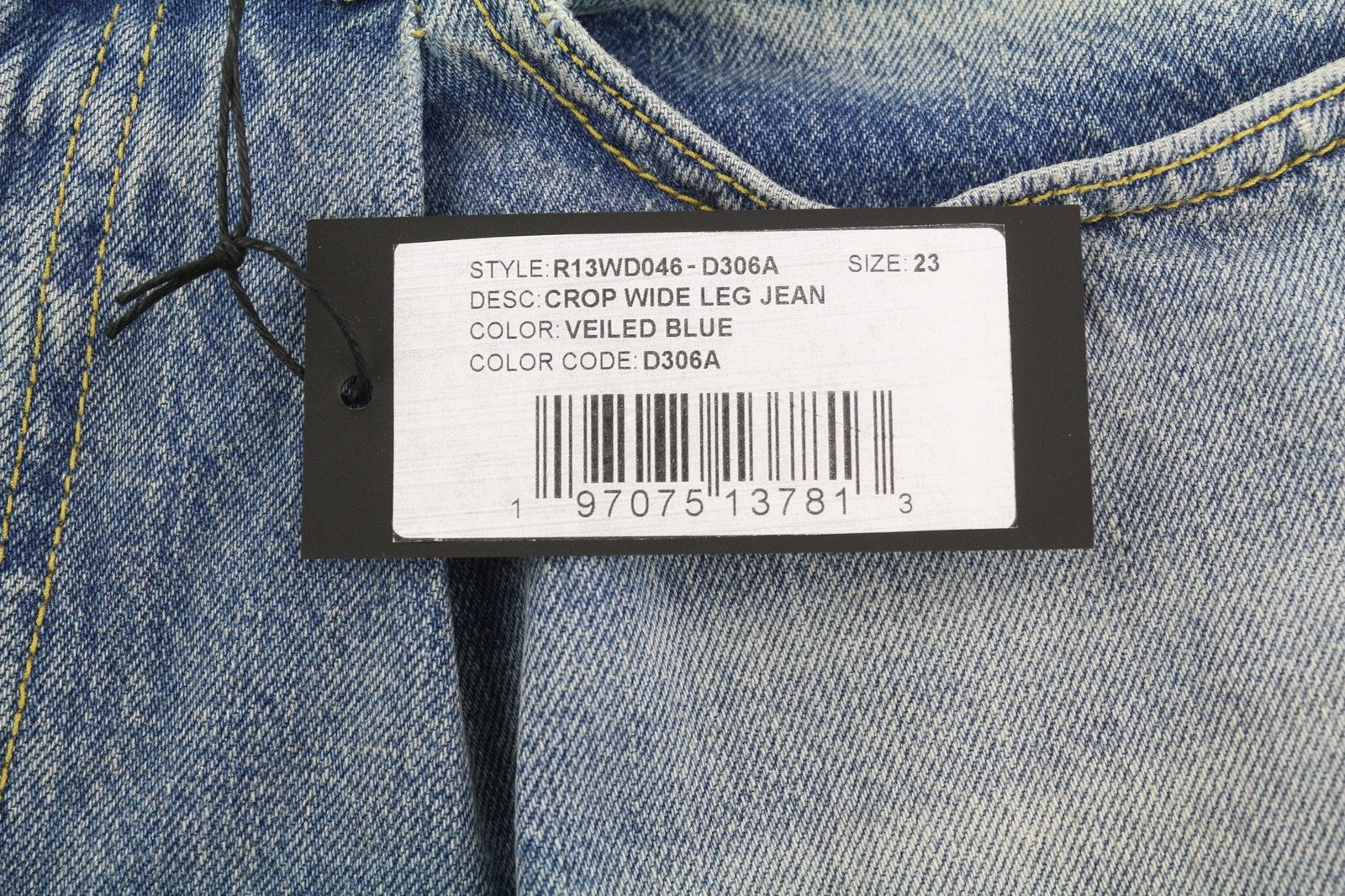 R13 trumpi Wixdeleg moteriški džinsai 23 laisvi, tiesūs, iki kulkšnių, skalbti, RRP 795 € 