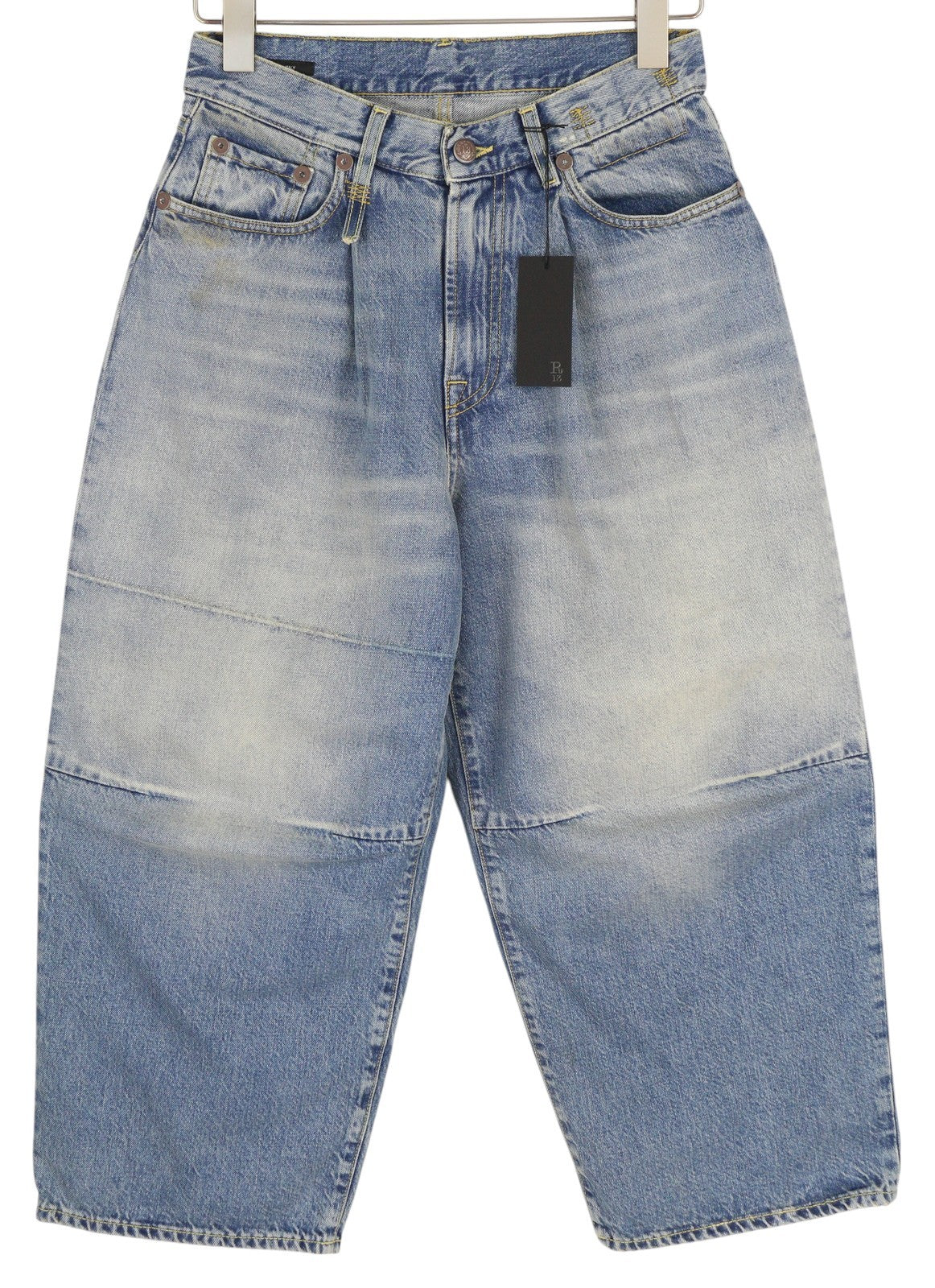 R13 trumpi „Wixdeleg“ moteriški džinsai, 24, laisvi, tiesūs, iki kulkšnių, skalbti, RRP 795 € 