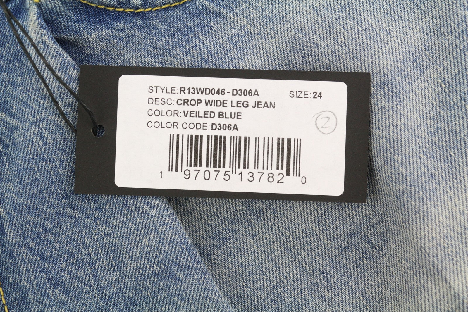 R13 trumpi „Wixdeleg“ moteriški džinsai, 24, laisvi, tiesūs, iki kulkšnių, skalbti, RRP 795 € 