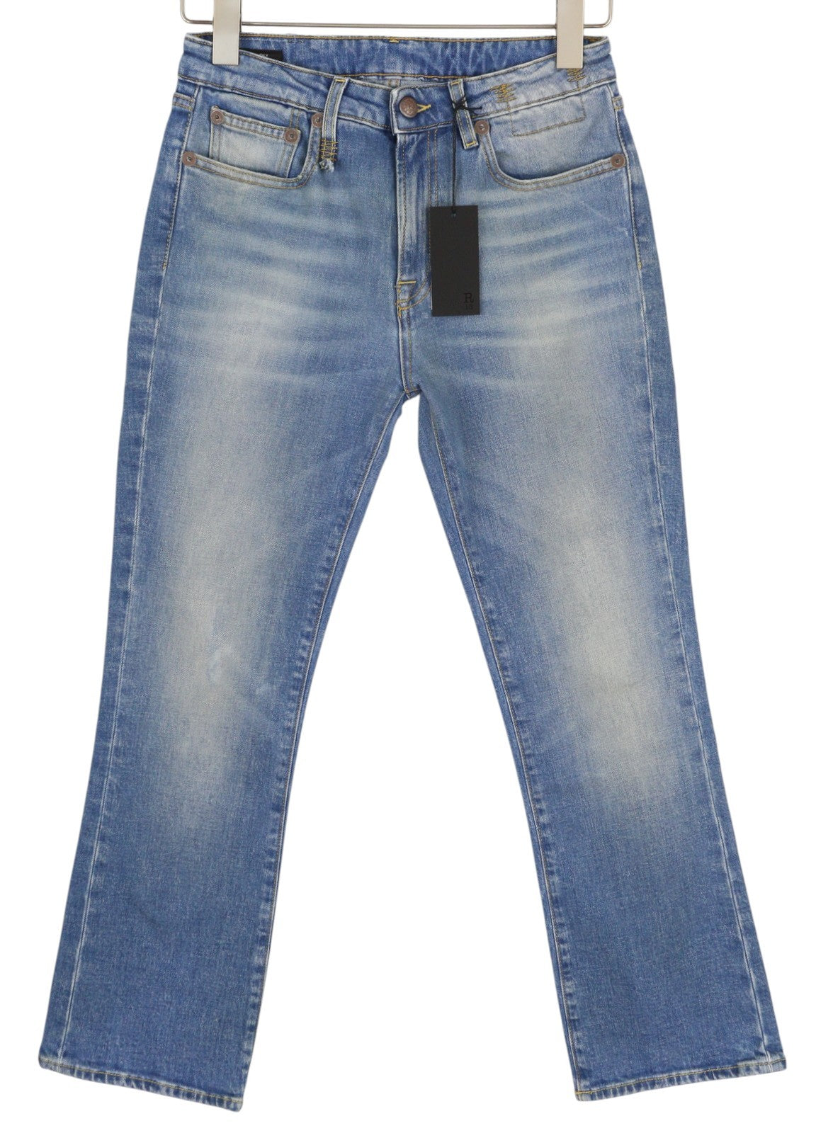 R13 Kick Women Jeans 27 Bootcut Fit Ankle Length Jasper Stretch Washed RRP€695