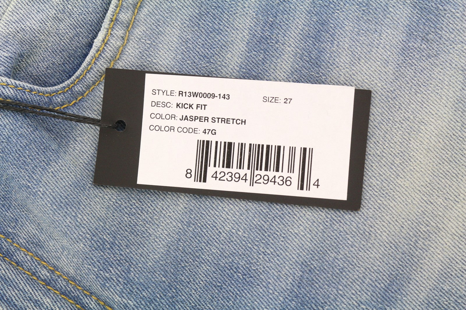 R13 Kick Women Jeans 27 Bootcut Fit Ankle Length Jasper Stretch Washed RRP€695