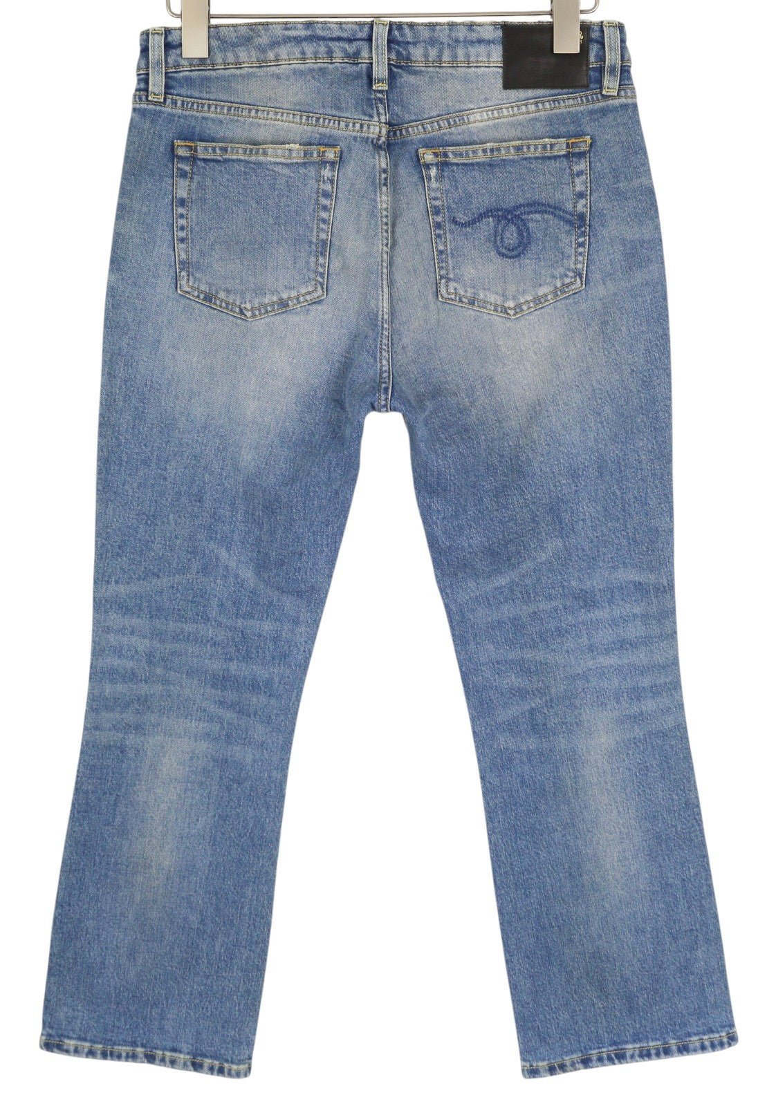 R13 Kick Women Jeans 30 Bootcut Fit Ankle Length Jasper Stretch Washed RRP€695