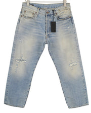 R13 Hayden Relaxed Women Jeans 32 Easton Blue Washed Distressed Ankle Length