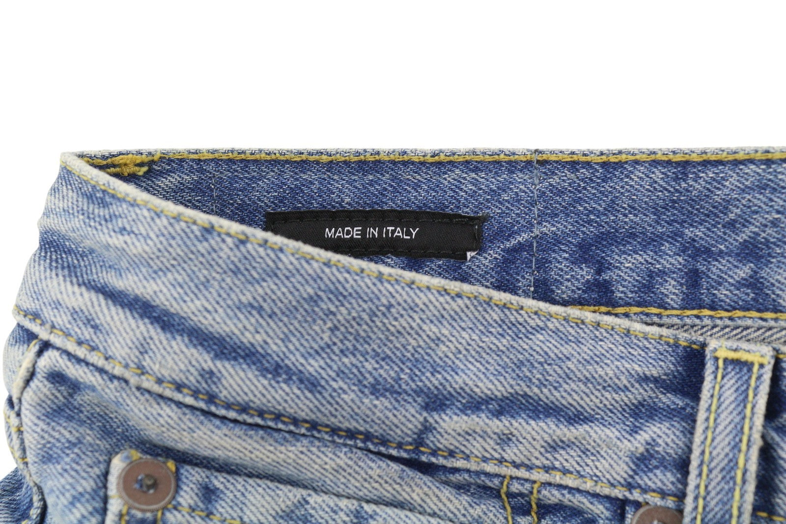 R13 D'Arcy Loose Women Jeans 29 Veiled Blue Washed Zip Denim Painted RRP€695