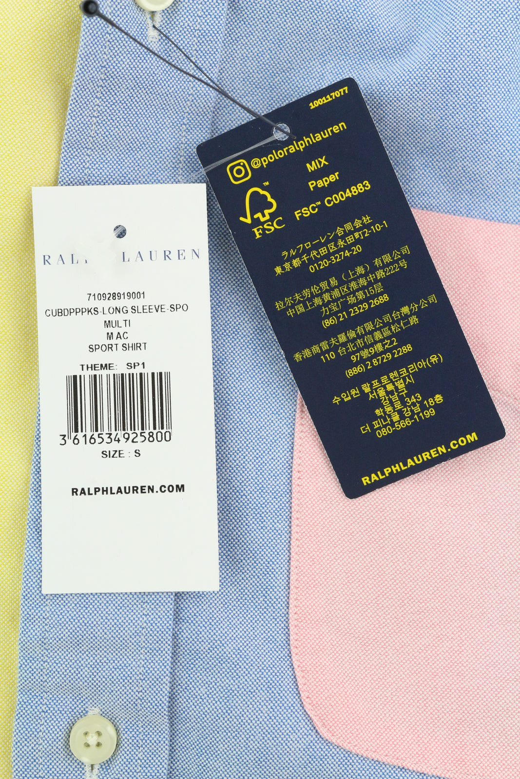 RALPH LAUREN vyriški marškinėliai su sagomis S dydžio, įvairiaspalviai, oksfordo stiliaus, RRP200 