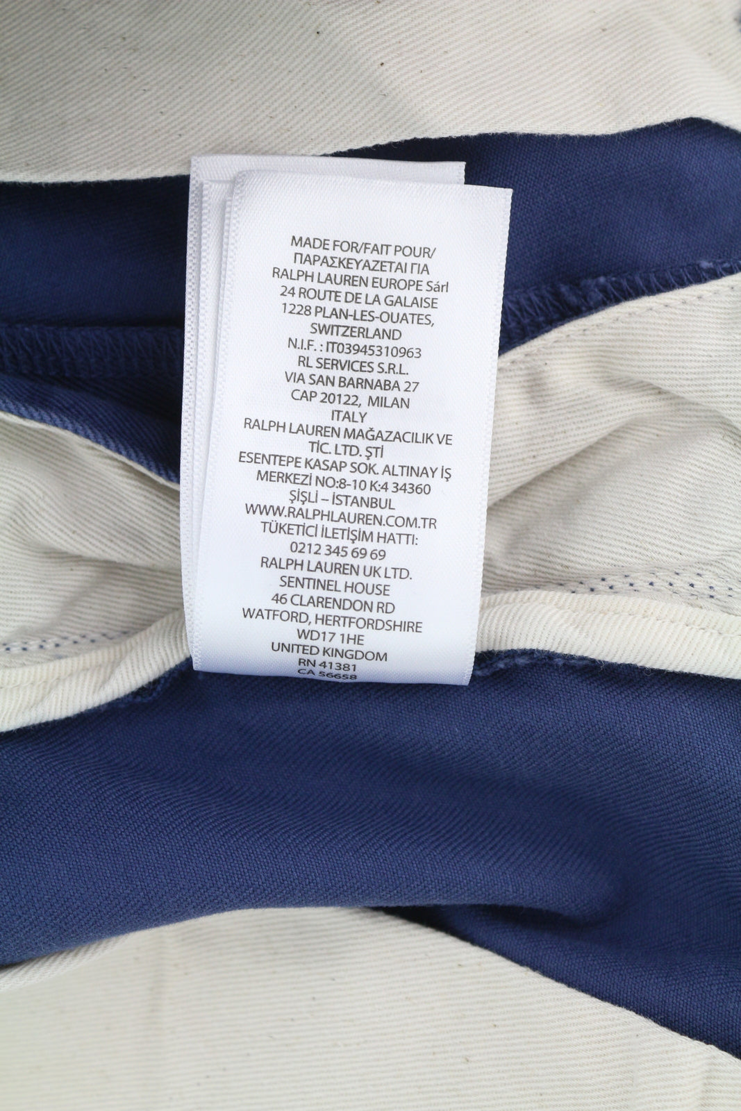 RALPH LAUREN Salinger Chino Relaxed Fit Men Shorts 36 Mid Blue RRP$212