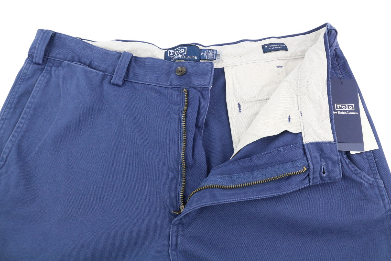 RALPH LAUREN Salinger Chino Relaxed Fit Men Shorts 36 Mid Blue RRP$212