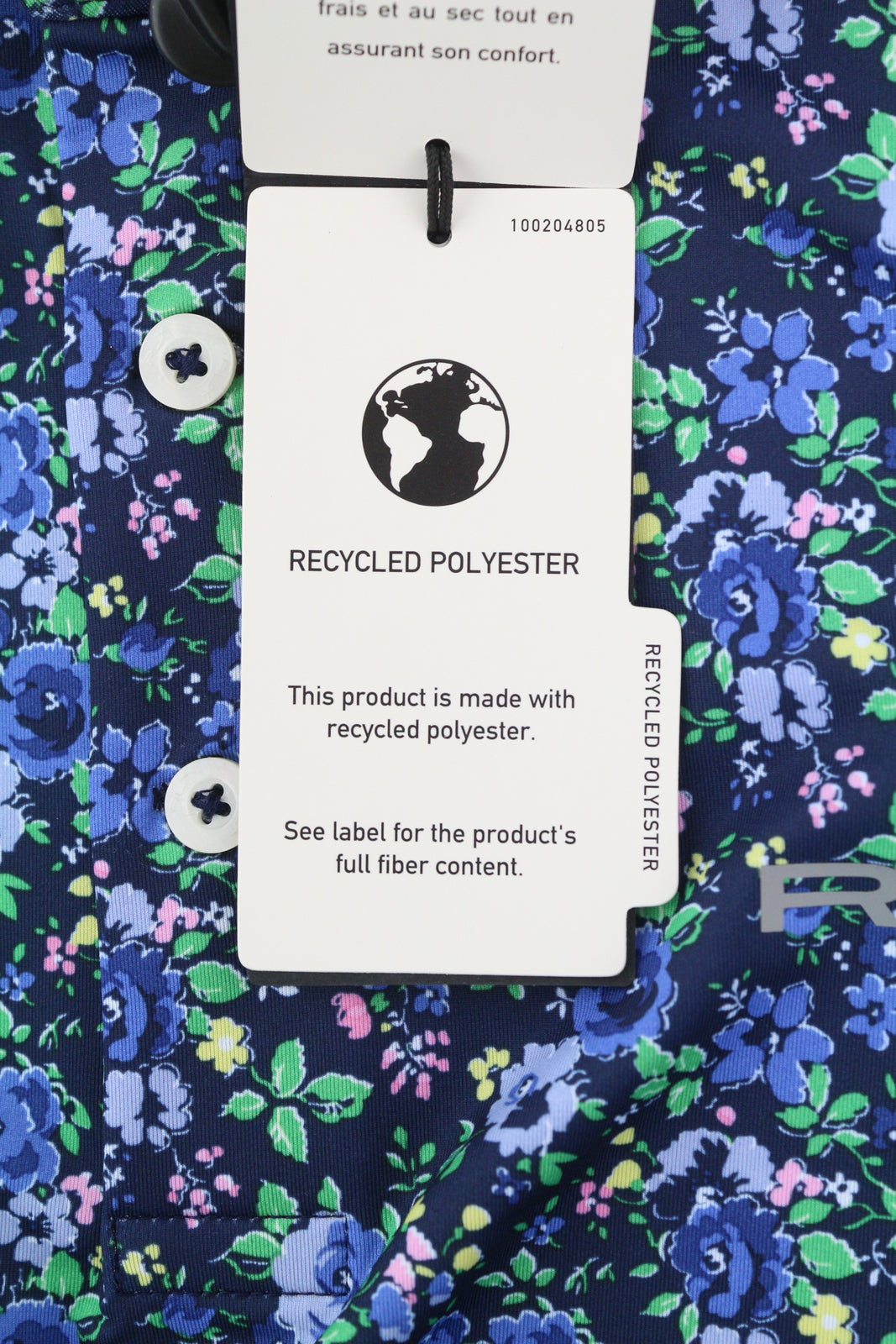 RLX RALPH LAUREN golfo vyriški marškinėliai su ilgomis rankovėmis, tamsiai mėlyni, gėlių rašto, L dydžio 