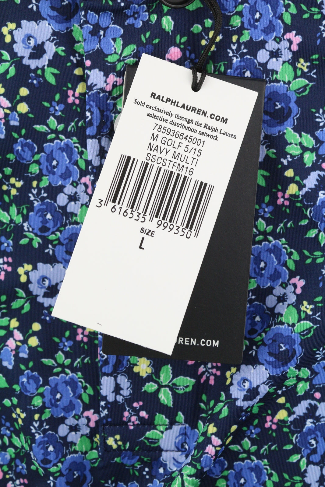 RLX RALPH LAUREN golfo vyriški marškinėliai su ilgomis rankovėmis, tamsiai mėlyni, gėlių rašto, L dydžio 