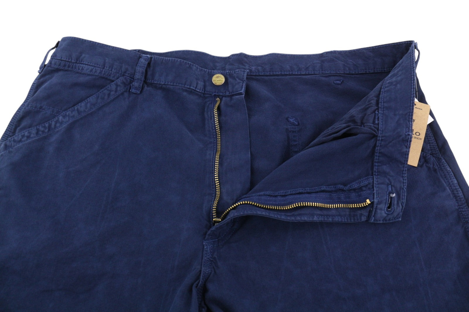 RALPH LAUREN vyriški šortai su užtrauktuku, 38 cm, tamsiai mėlyni 