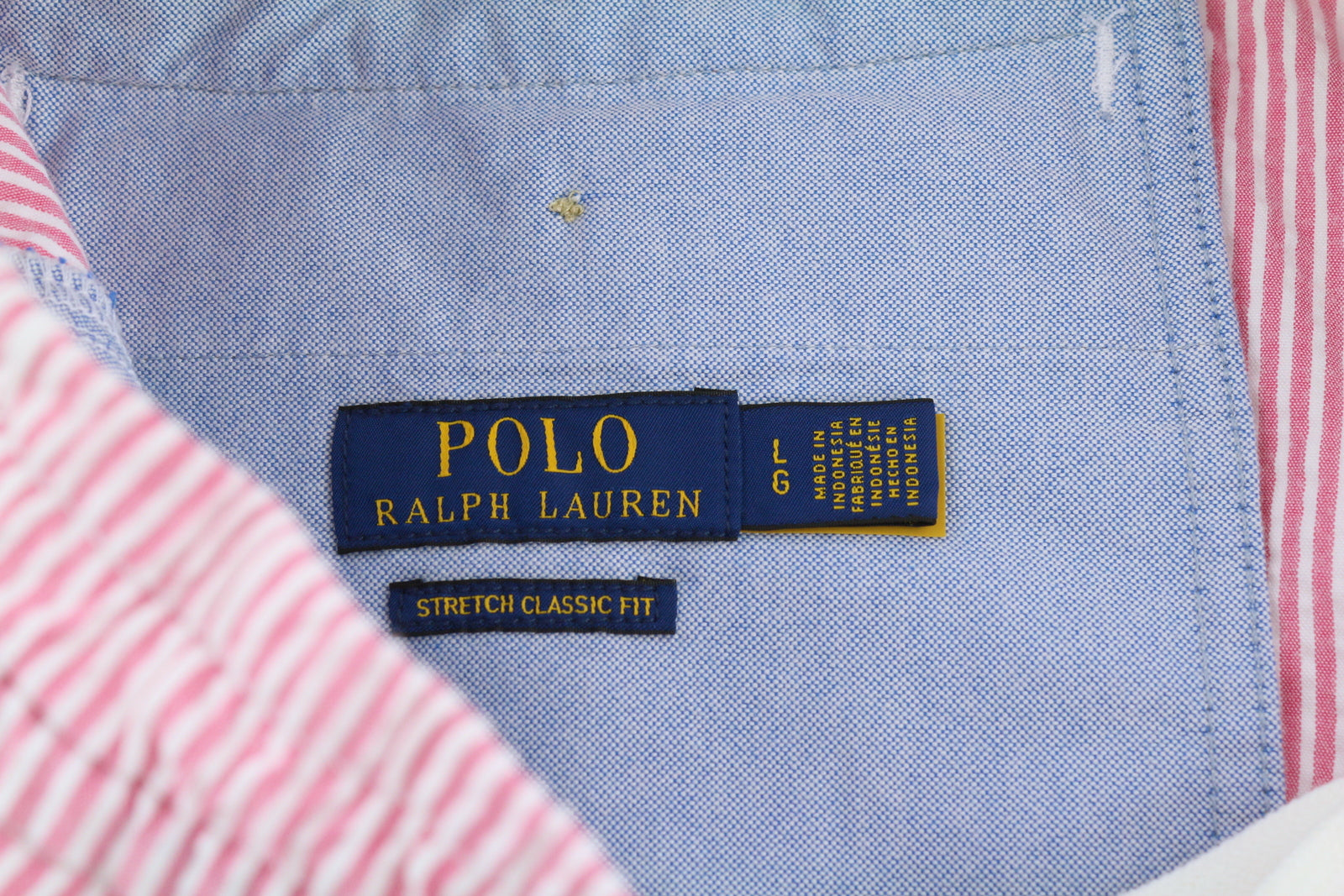 RALPH LAUREN tamprūs klasikinio kirpimo vyriški šortai, L dydžio, rožiniai, dryžuoti, rekomenduojama kaina – 169 € 