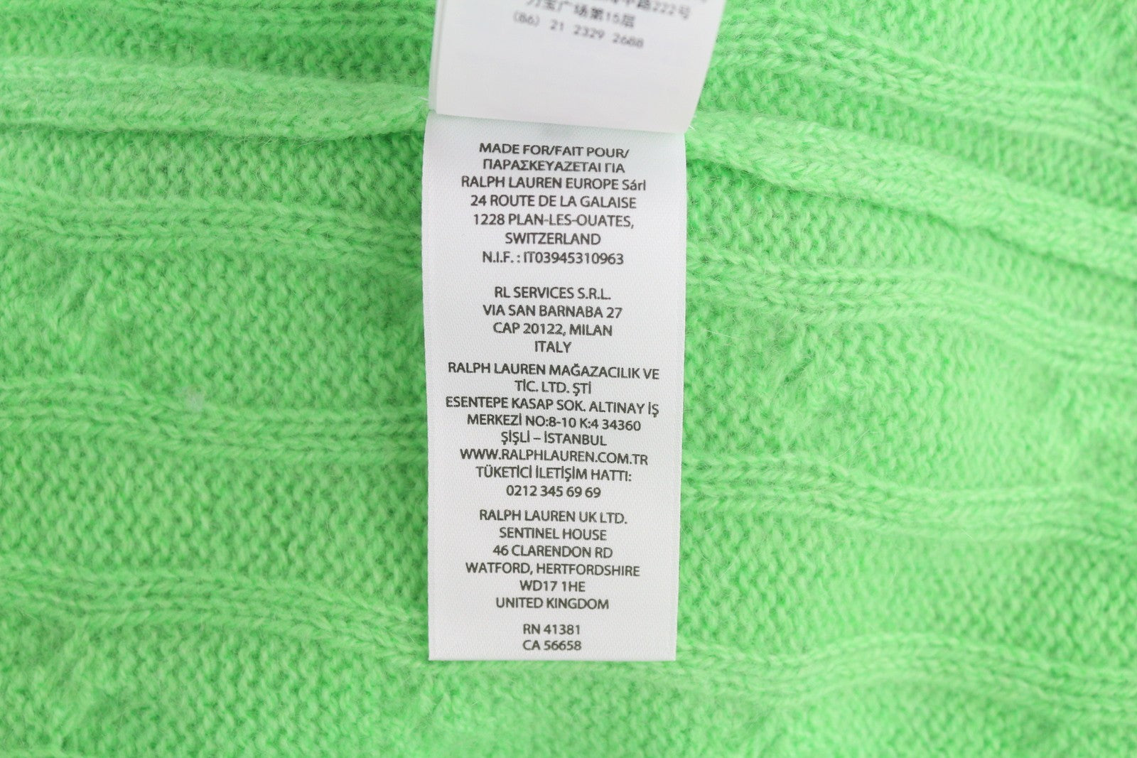 RALPH LAUREN kašmyro vyriškas megztinis XL dydžio žalias megztinis su kabelio formos mezginiu, logotipas, rekomenduojama kaina – 549 € 