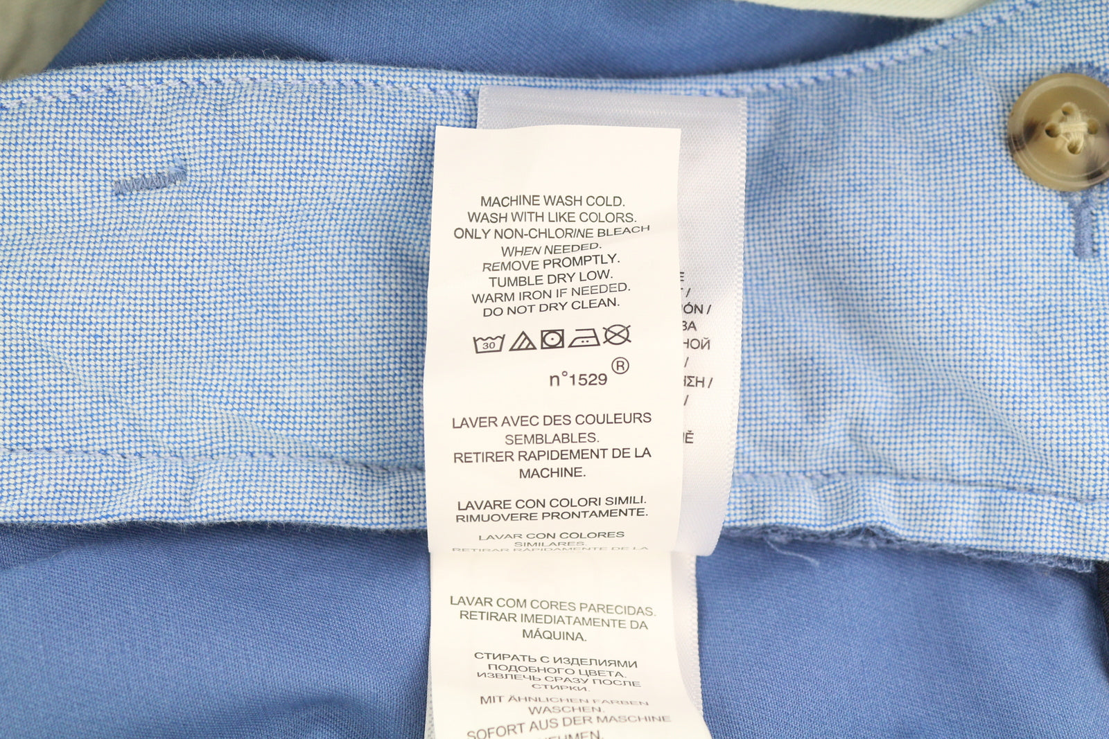 RALPH LAUREN tamprūs tiesaus kirpimo vyriški šortai, 34 dydis, mėlyni, su užtrauktuku, rekomenduojama kaina – 160 € 