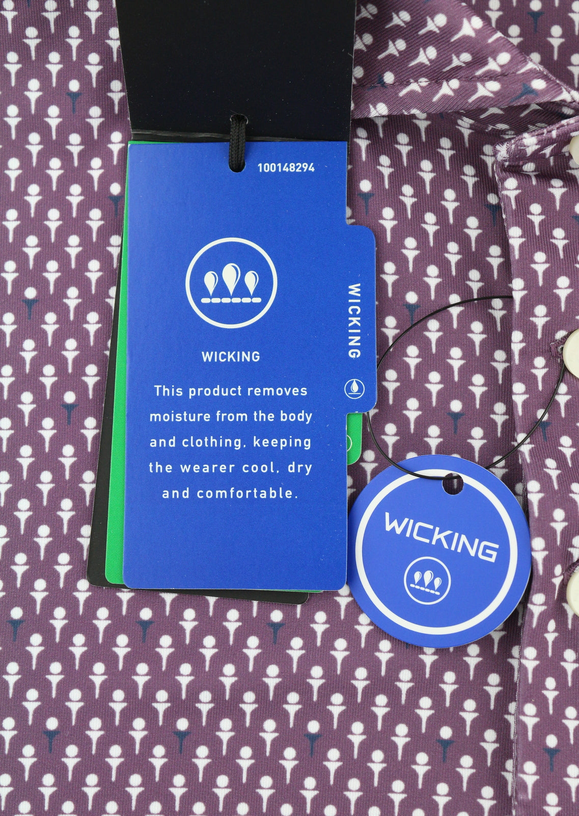 RLX RALPH LAUREN golfo vyriški marškinėliai su violetinėmis trumpomis rankovėmis, raštuoti, su gobtuvu. 