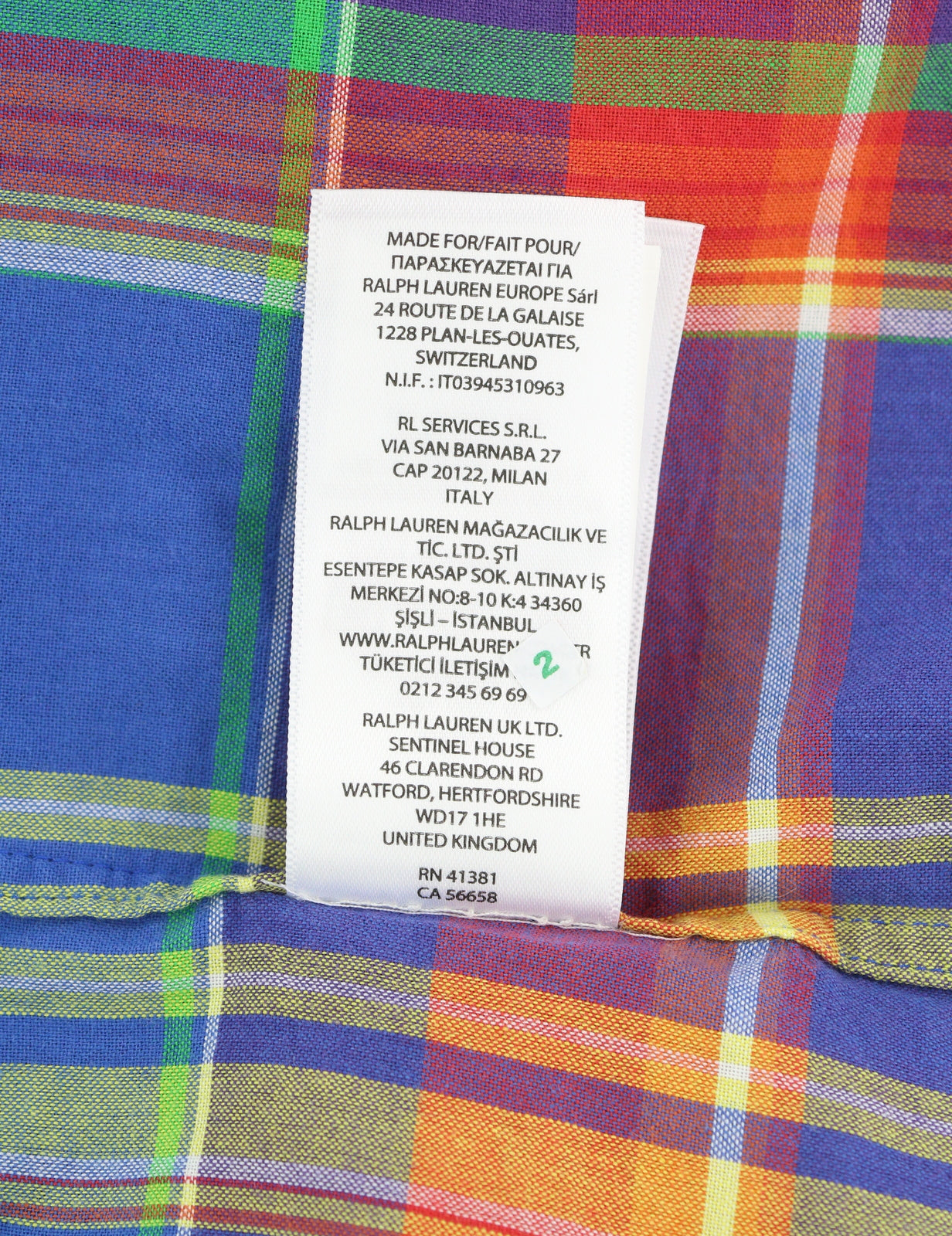 RALPH LAUREN vyriški marškinėliai su XL dydžio languotu raštu, užsegami sagomis, RRP175