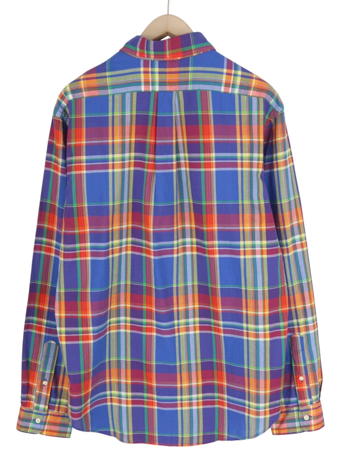 RALPH LAUREN vyriški marškinėliai su XL dydžio languotu raštu, užsegami sagomis, RRP175