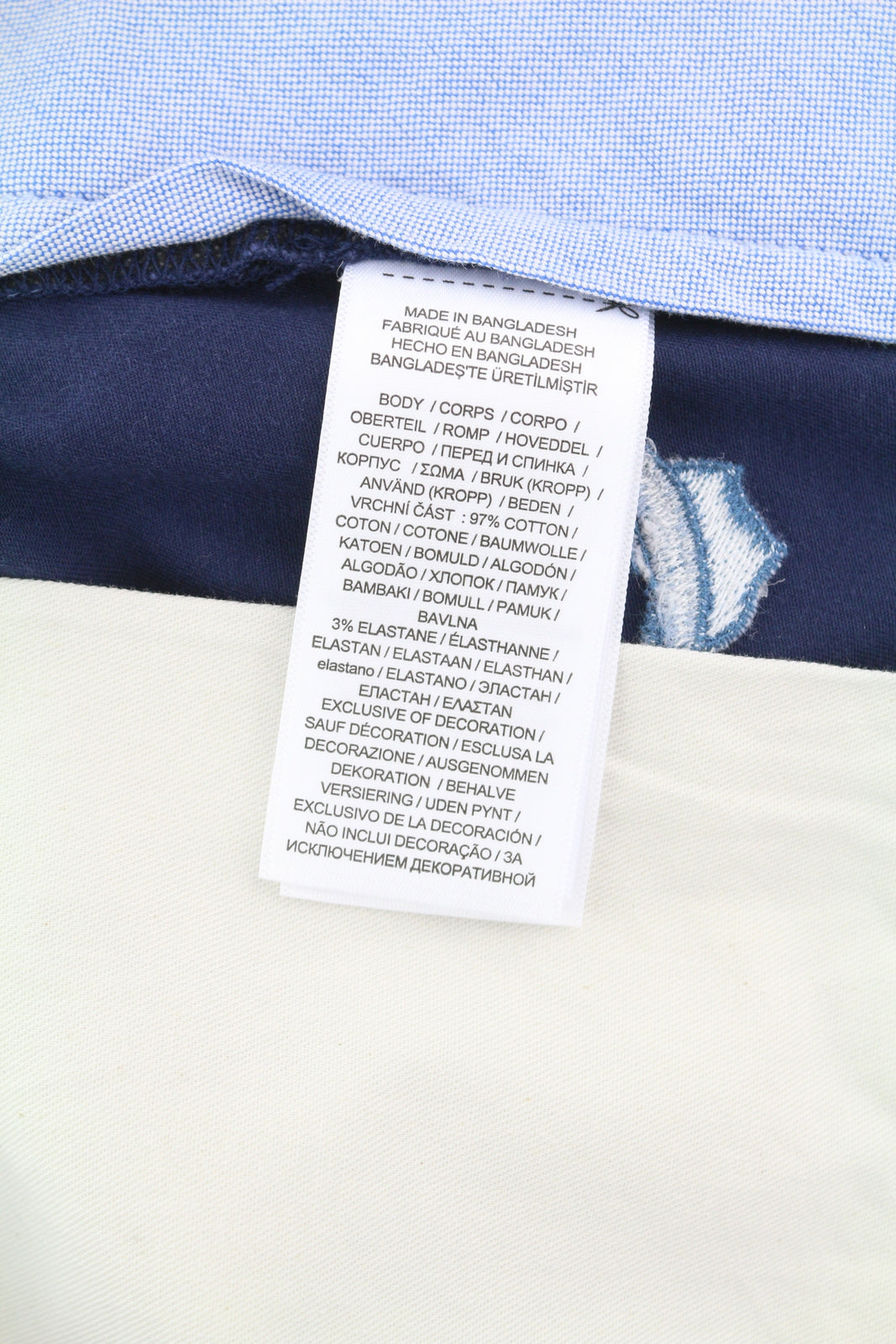 RALPH LAUREN tamprūs tiesaus kirpimo vyriški šortai, 31, tamsiai mėlyni, siuvinėti chino stiliaus 