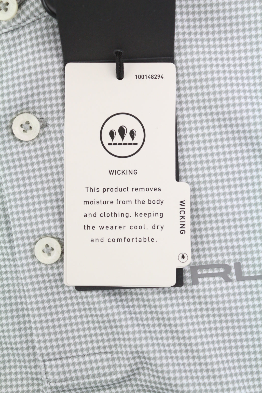 RLX RALPH LAUREN golfo vyriški marškinėliai pilki trumpomis rankovėmis su akmeninio kojos raštu 