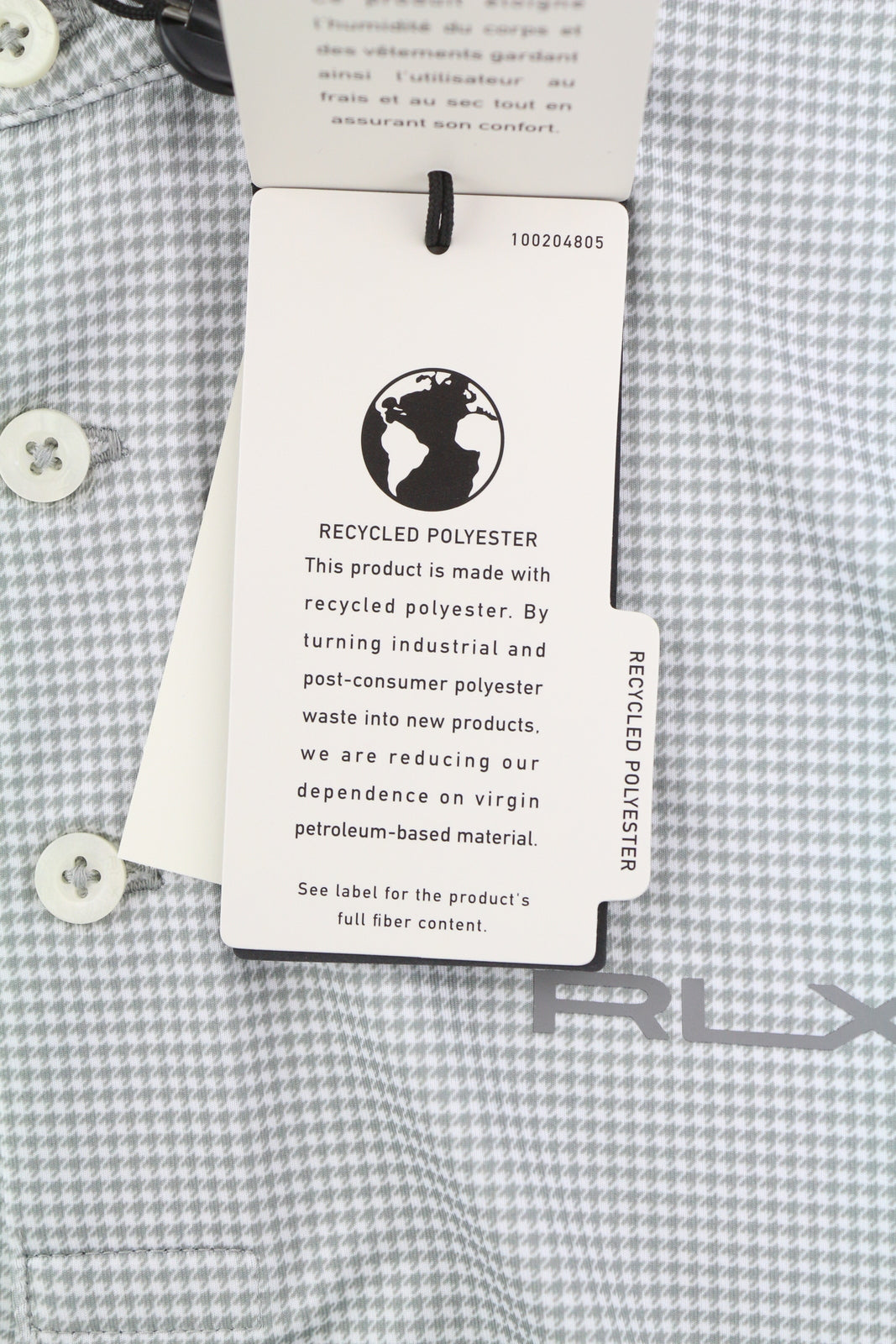 RLX RALPH LAUREN golfo vyriški marškinėliai pilki trumpomis rankovėmis su akmeninio kojos raštu 