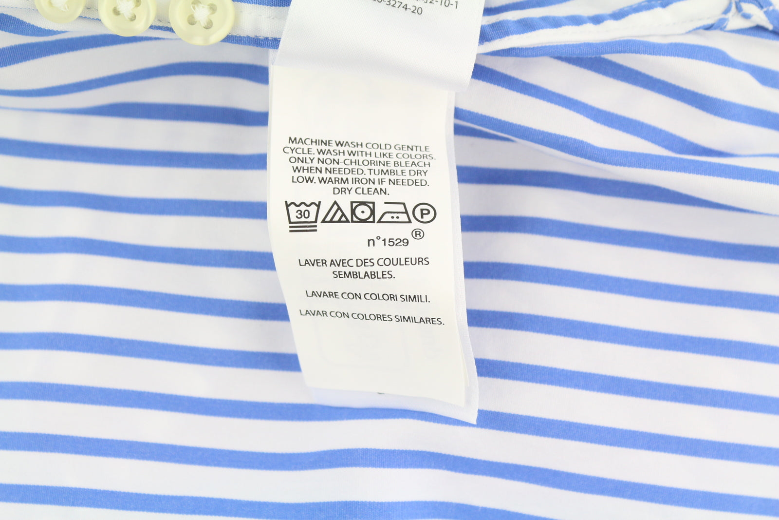 RALPH LAUREN klasikinio kirpimo vyriški marškinėliai L, mėlyni, dryžuoti, su sagomis RRP170