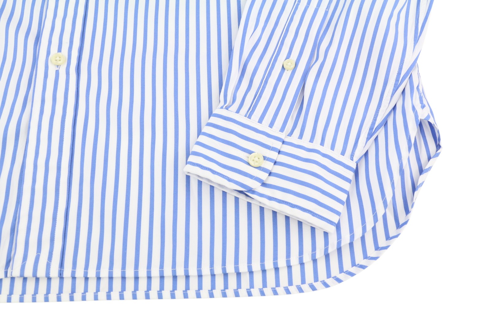 RALPH LAUREN klasikinio kirpimo vyriški marškinėliai L, mėlyni, dryžuoti, su sagomis RRP170