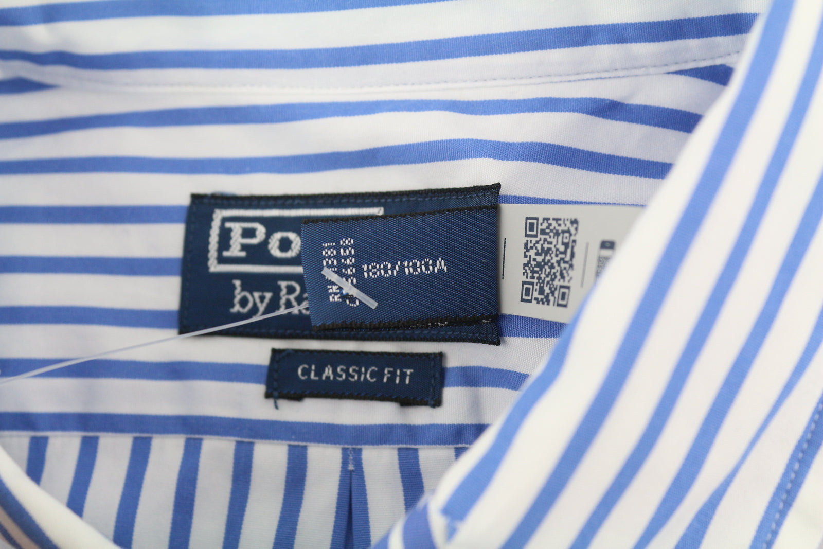 RALPH LAUREN klasikinio kirpimo vyriški marškinėliai L, mėlyni, dryžuoti, su sagomis RRP170