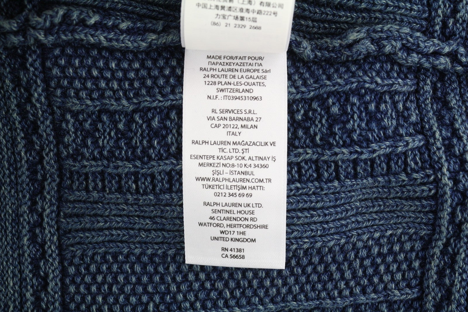 RALPH LAUREN vyriškas megztinis M dydžio kardiganas su skalbta mėlyna spalva su sagomis, rekomenduojama mažmeninė kaina – 499 € 