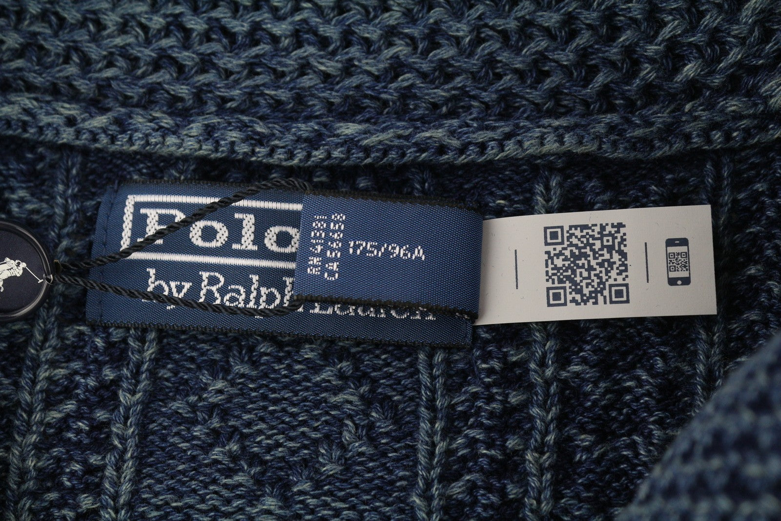 RALPH LAUREN vyriškas megztinis M dydžio kardiganas su skalbta mėlyna spalva su sagomis, rekomenduojama mažmeninė kaina – 499 € 