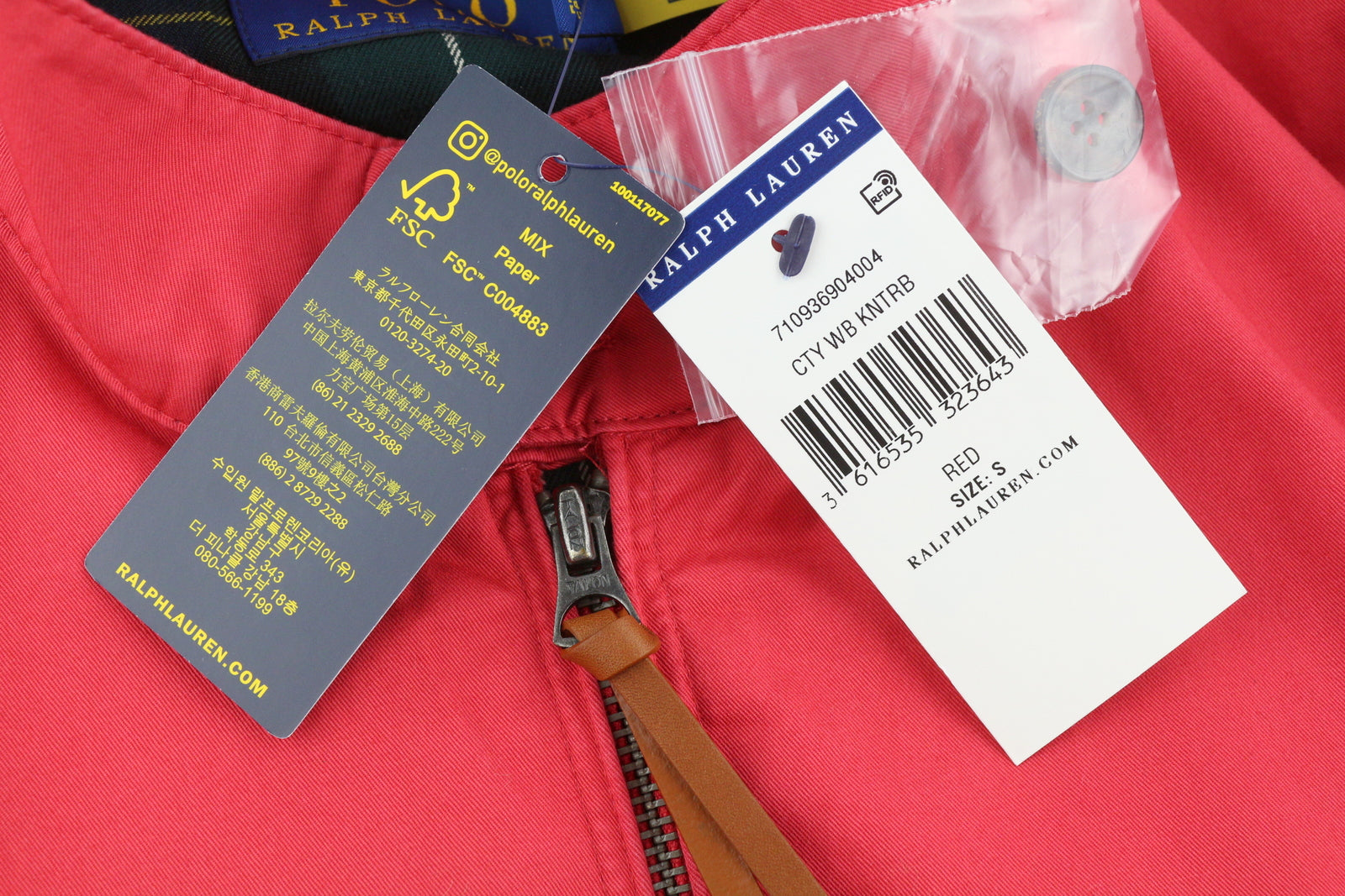 RALPH LAUREN vyriška striukė S, raudona, dažyta drabužiais, lengva vėjo striukė, rekomenduojama kaina – 350 € 