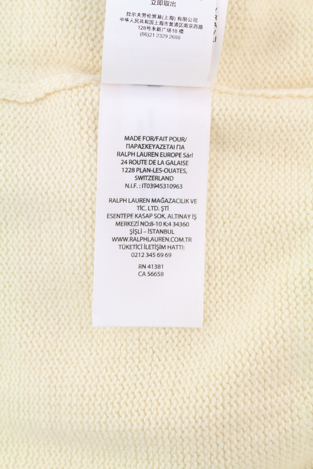 RALPH LAUREN vyriškas megztinis M, dramblio kaulo spalvos, megztas su sagų formos iškirpte ir siuvinėtu logotipu 