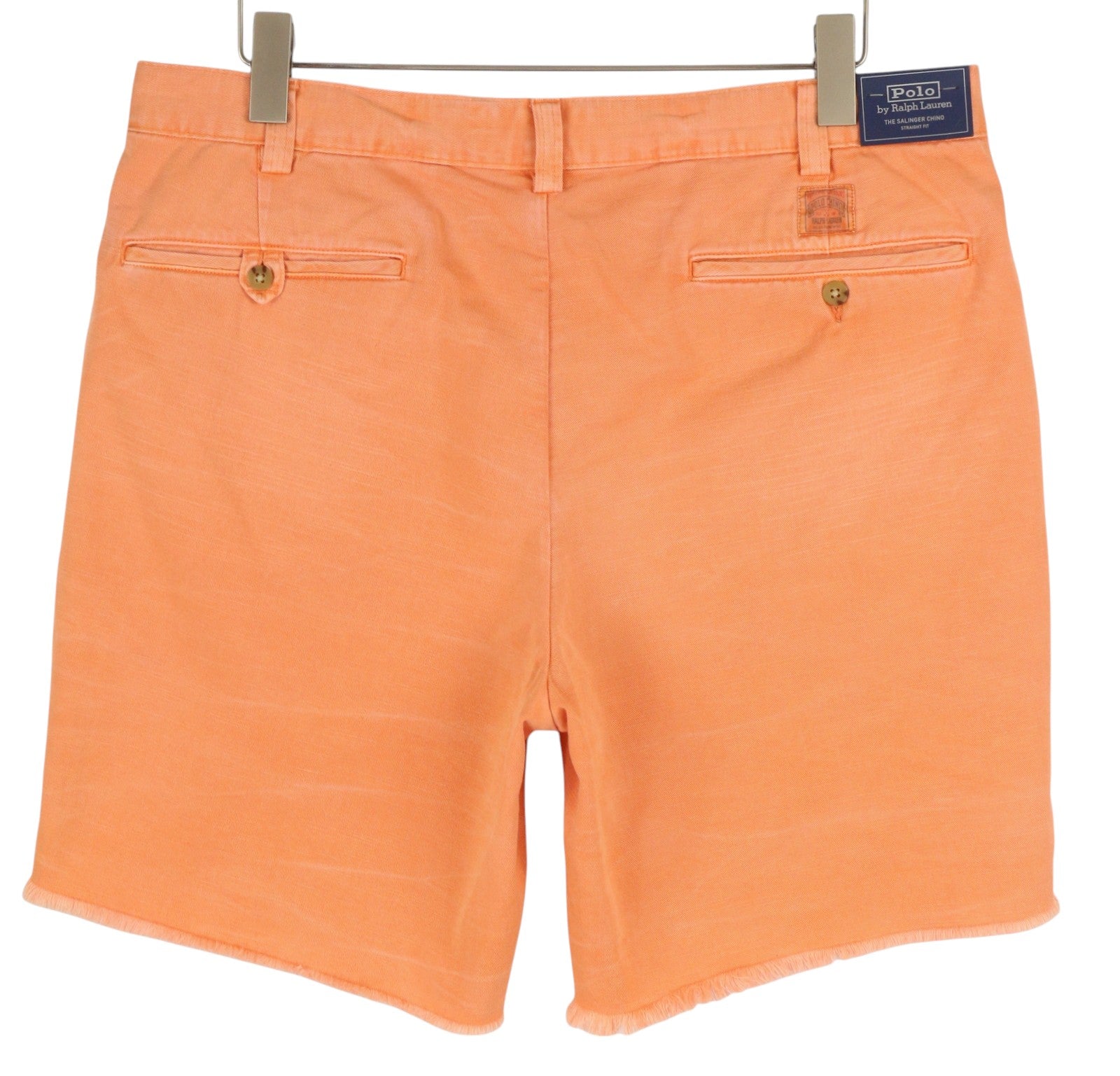 RALPH LAUREN Salinger Chino Straight Fit Men Shorts 36 Orange Logo RRP$236