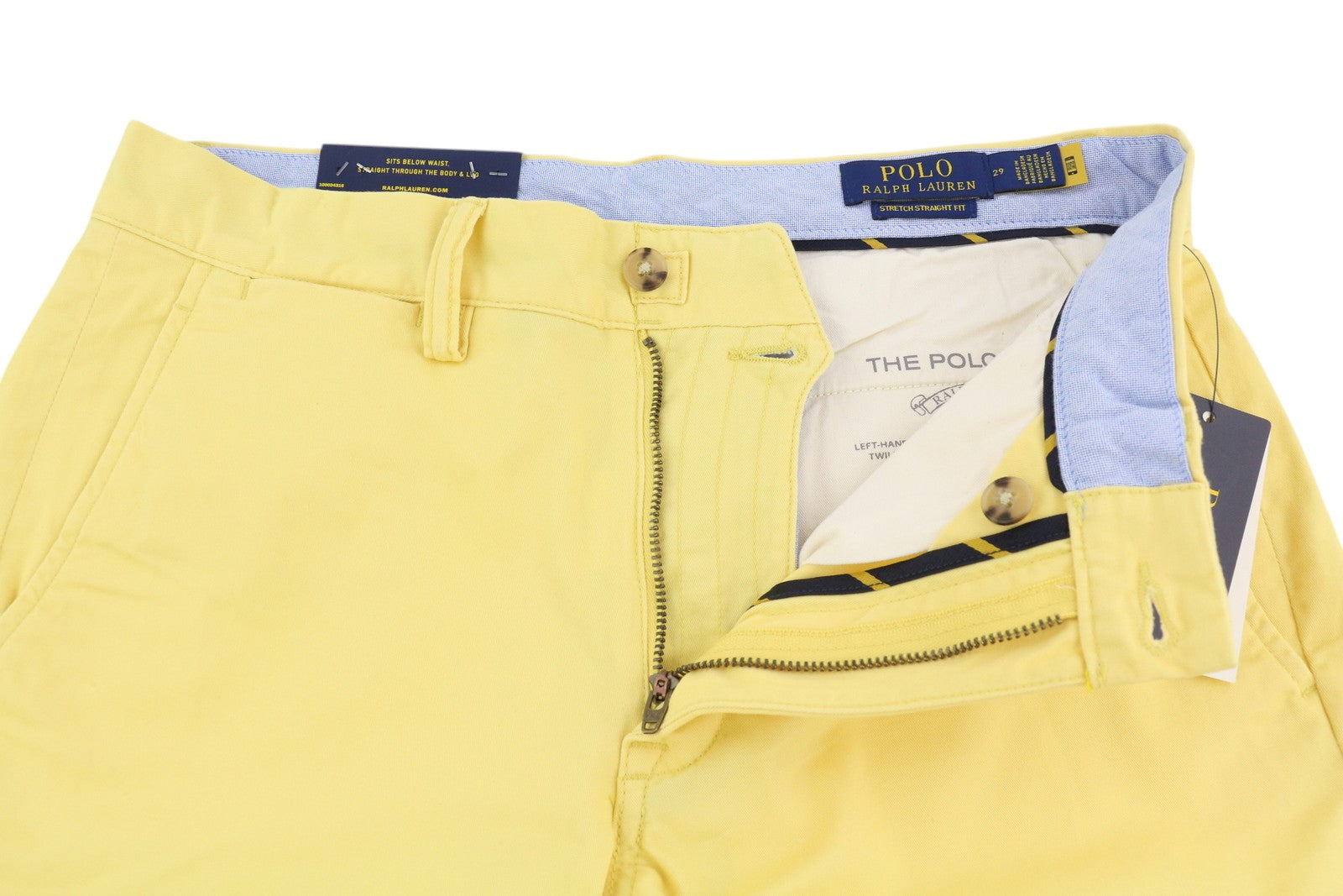 RALPH LAUREN Stretch Straight Fit Men Shorts 29 Bedford Yellow RRP€196