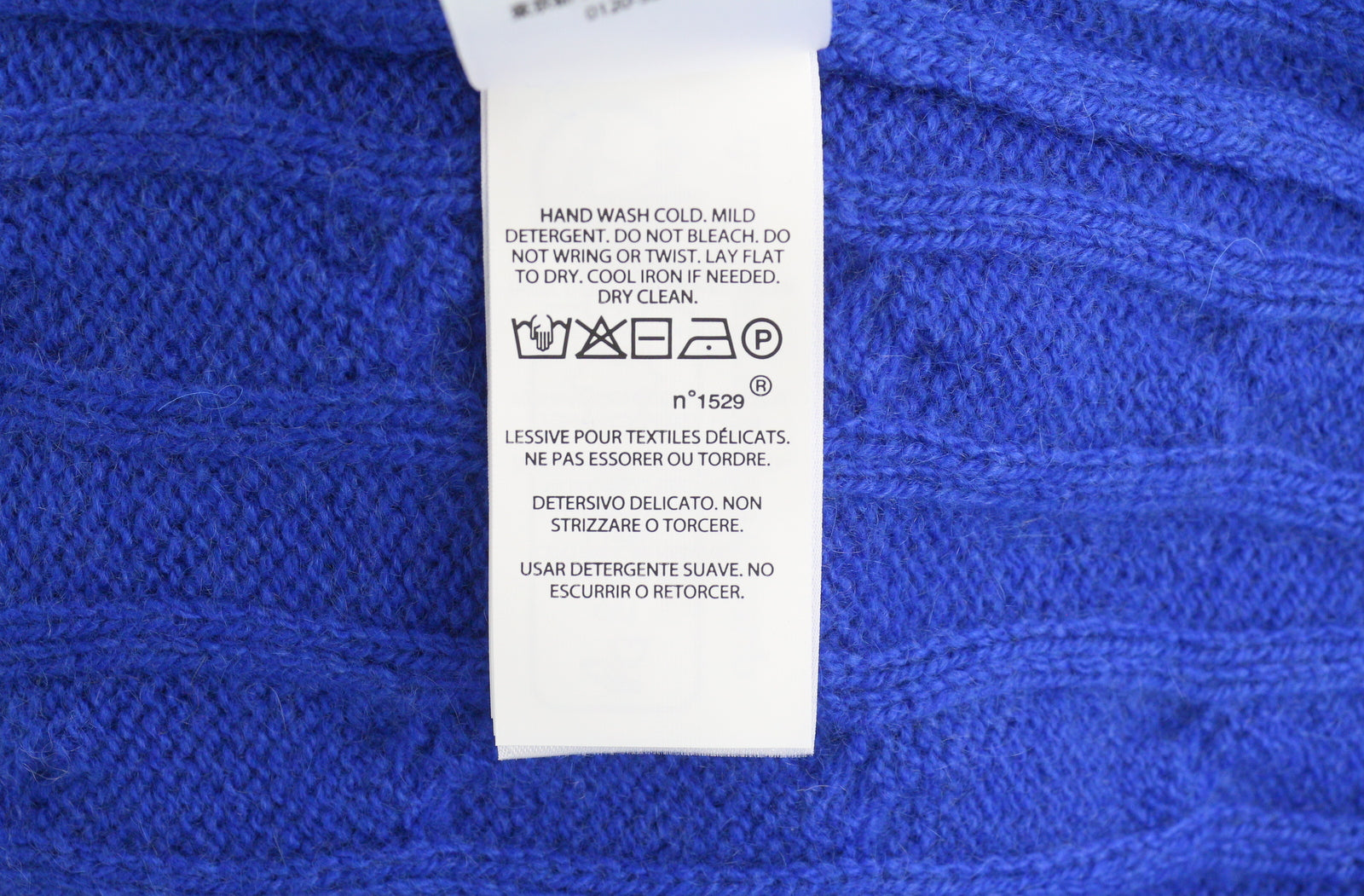 RALPH LAUREN kašmyro vyriškas megztinis XL dydžio mėlynas megztinis su kabelio formos mezginiu, rekomenduojama kaina – 549 € 