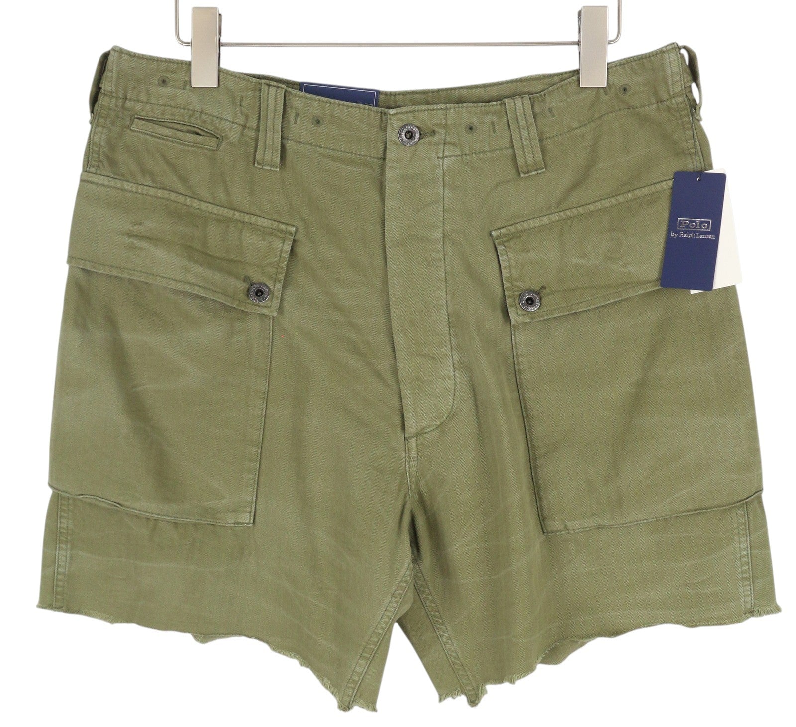 RALPH LAUREN Straight Fit Men Shorts 36 Washed Green Button Fly RRP€190